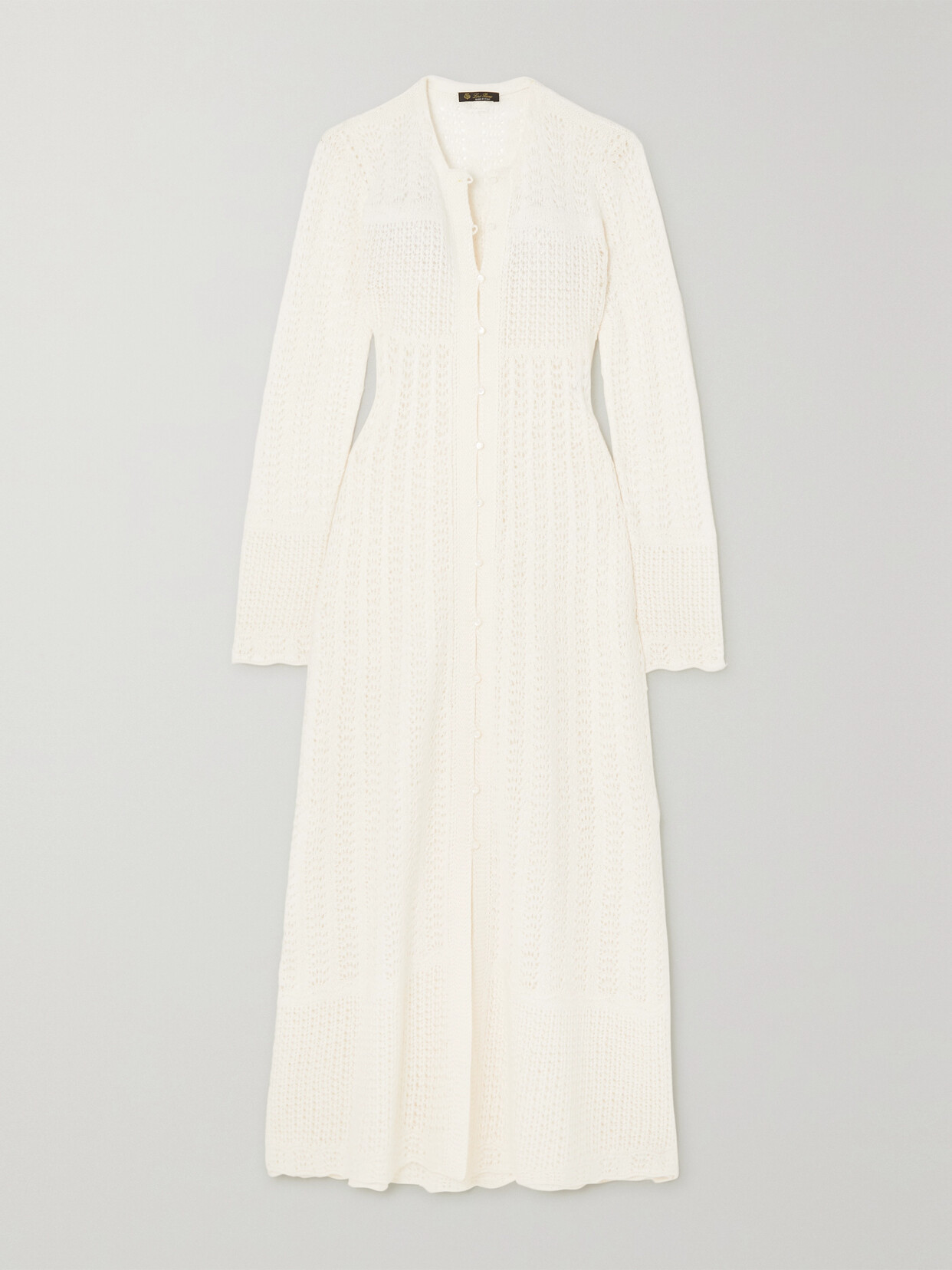 Loro Piana - Abito Monviso Open-knit Cashmere And Silk-blend Maxi Dress - White