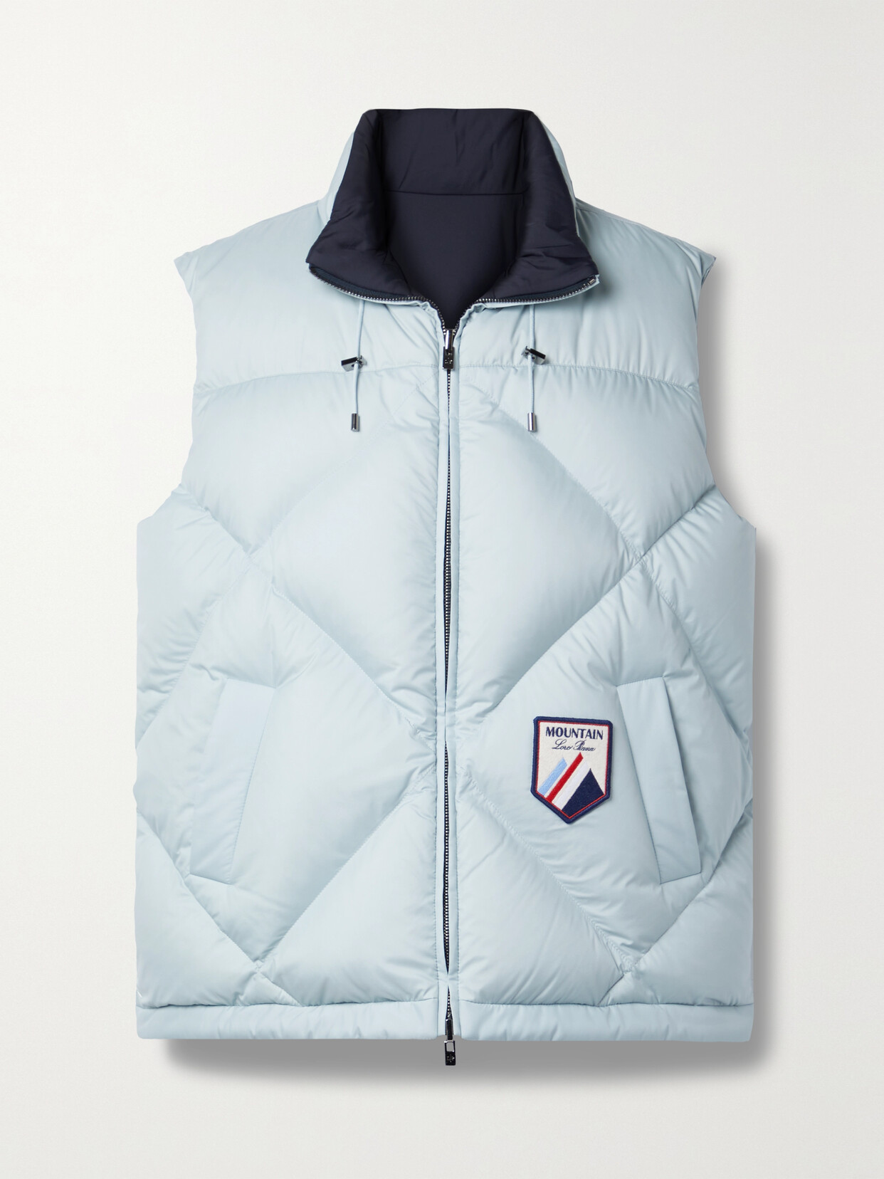 Shop Loro Piana Silas Reversible Hooded Quilted Shell Down Gilet In Blue