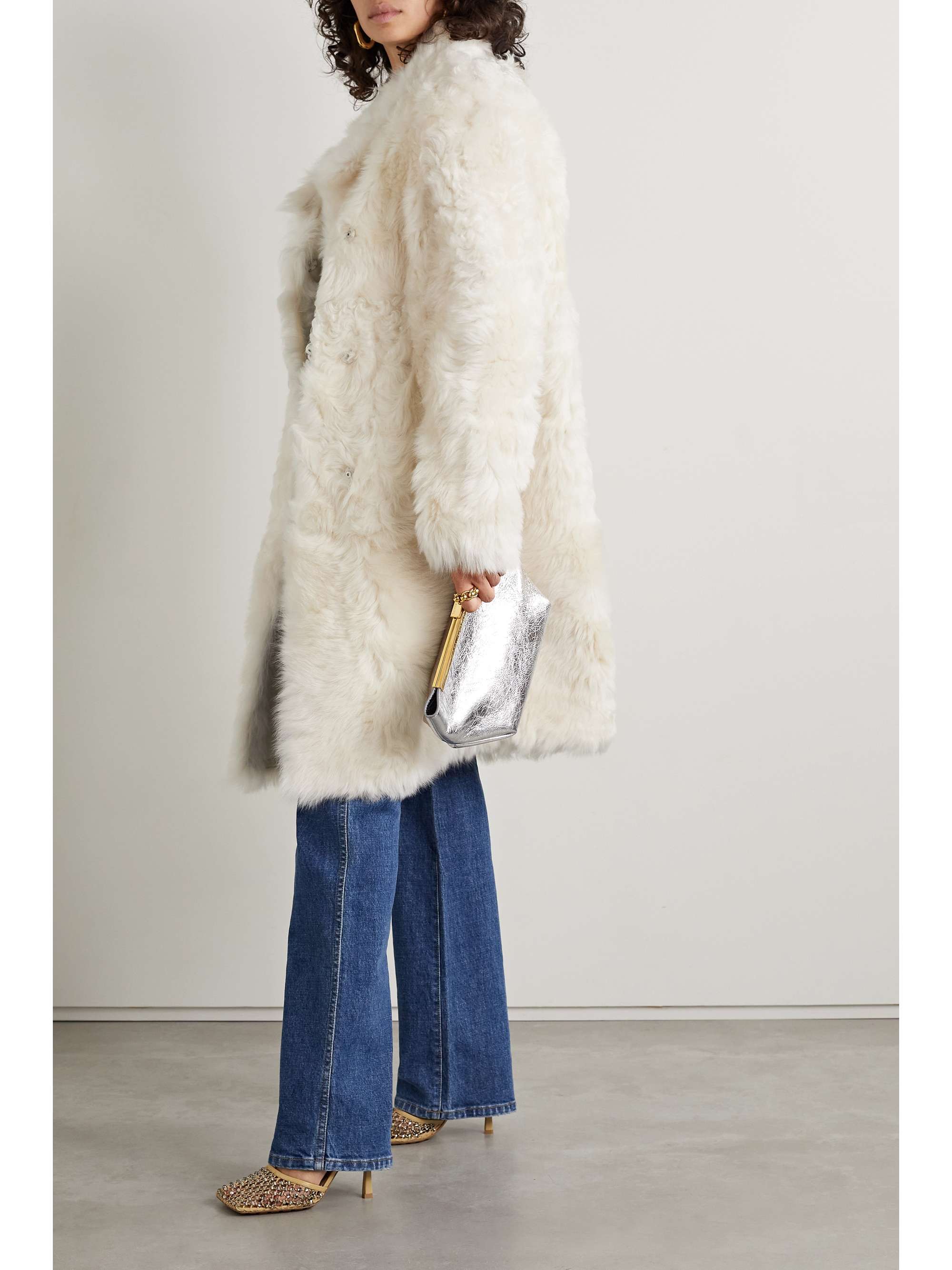 YVES SALOMON Reversible belted leather-trimmed shearling coat