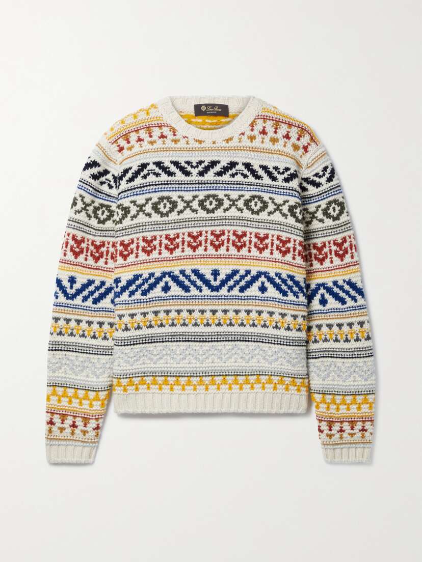 Loro Piana Bernina Fair Isle Cashmere Sweater
