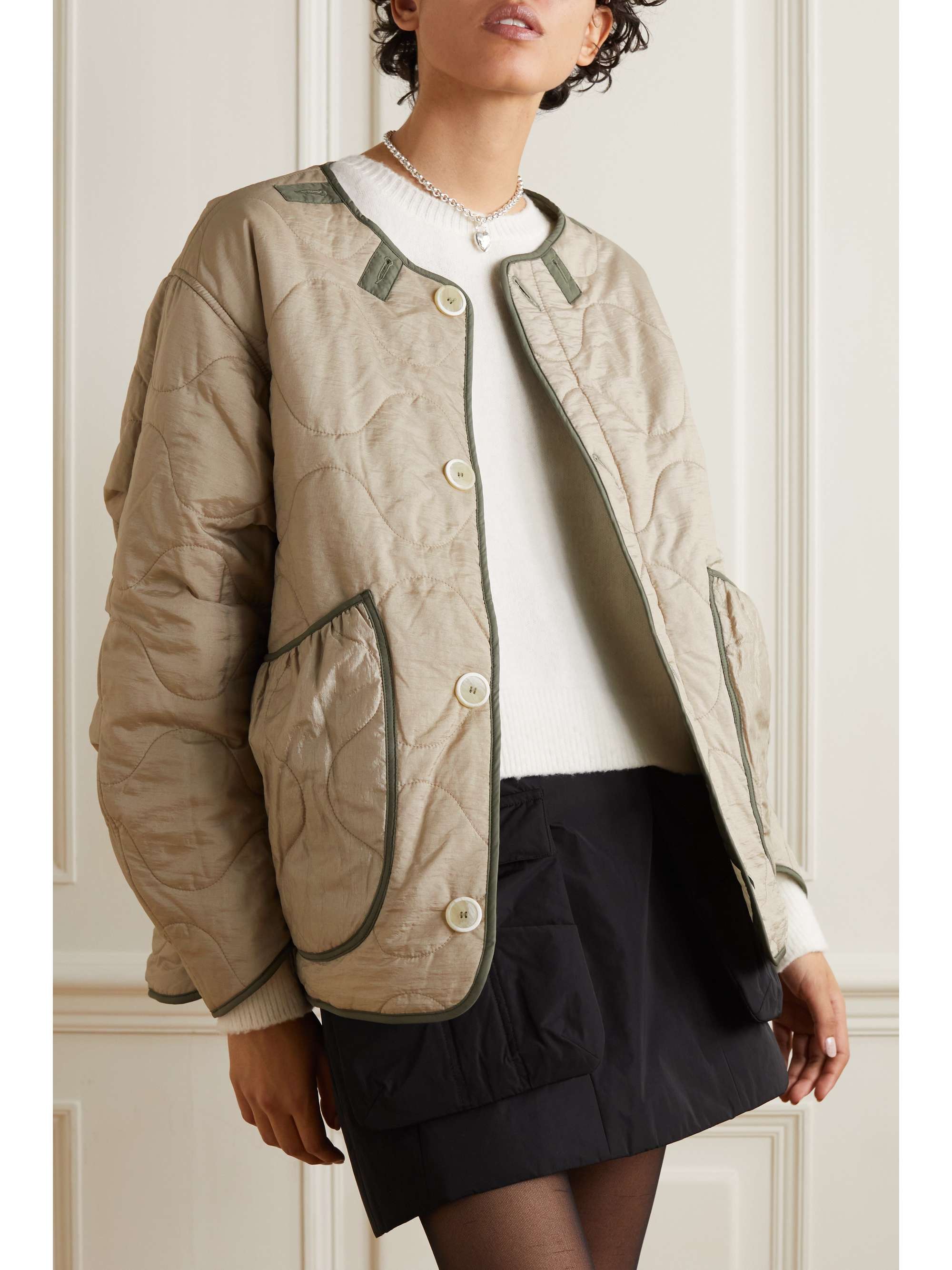 MARFA STANCE Reversible patchwork padded quilted shell jacket NETA