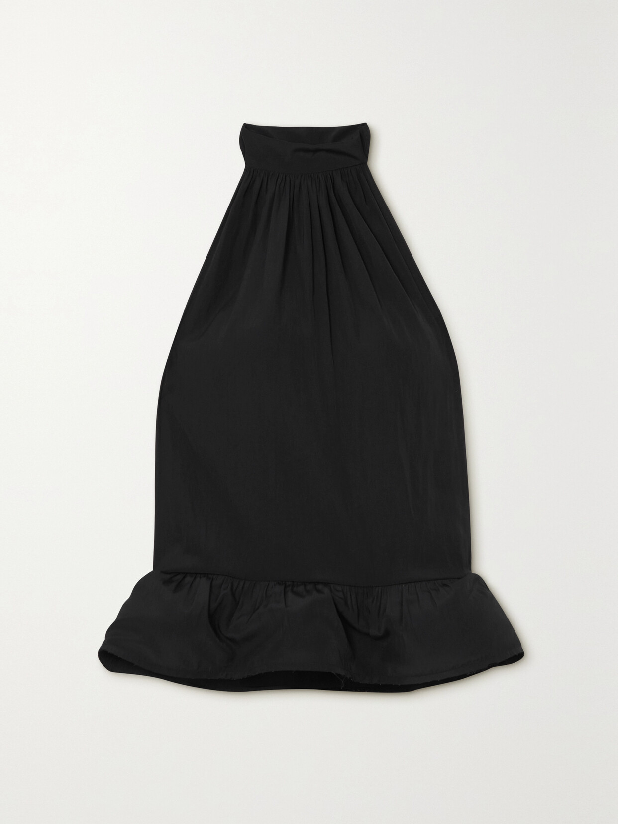 Lanvin - Satin Peplum Halterneck Top - Black