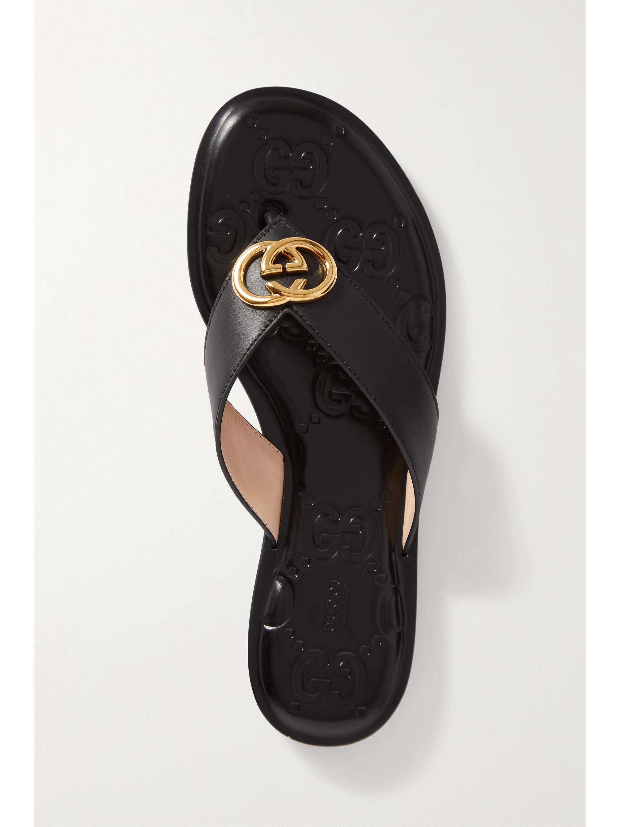 GUCCI Nadeline logo-embellished leather flip flops
