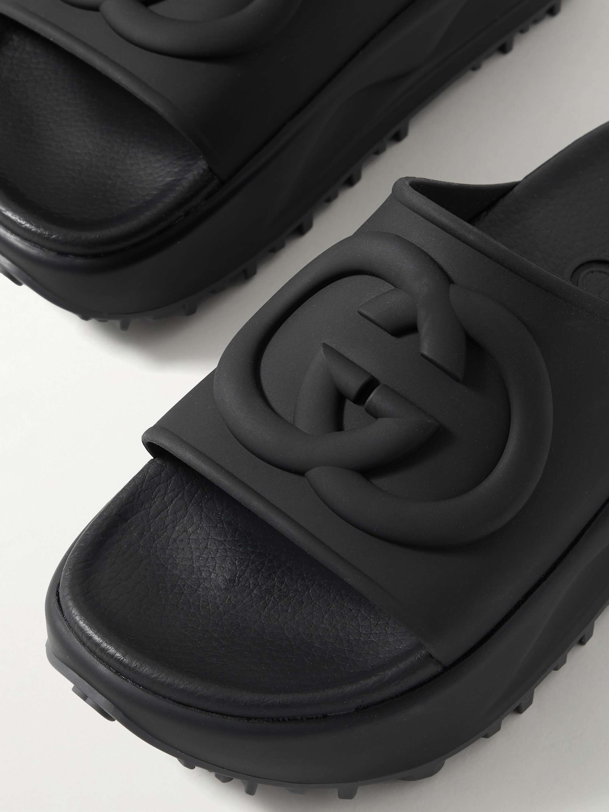 GUCCI Miami rubber platform slides | NET-A-PORTER