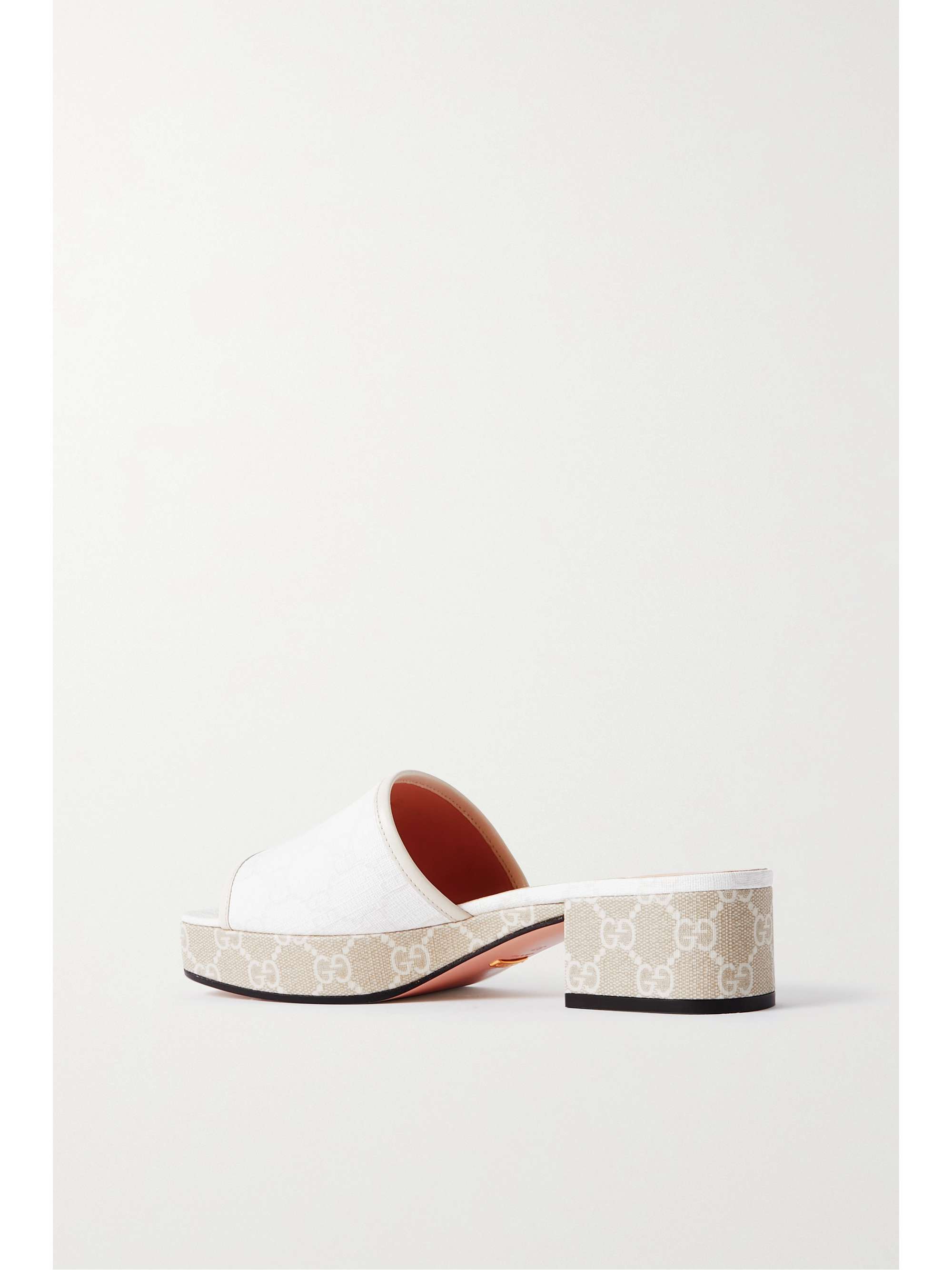 white canvas mules