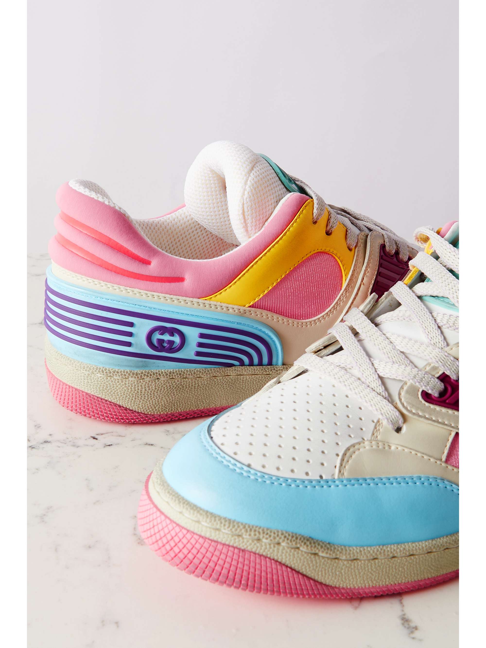 Maak los scheidsrechter belegd broodje GUCCI Basket rubber-trimmed mesh and vegan leather sneakers | NET-A-PORTER Maak los scheidsrechter belegd broodje GUCCI Basket rubber-trimmed mesh and vegan leather sneakers | NET-A-PORTER