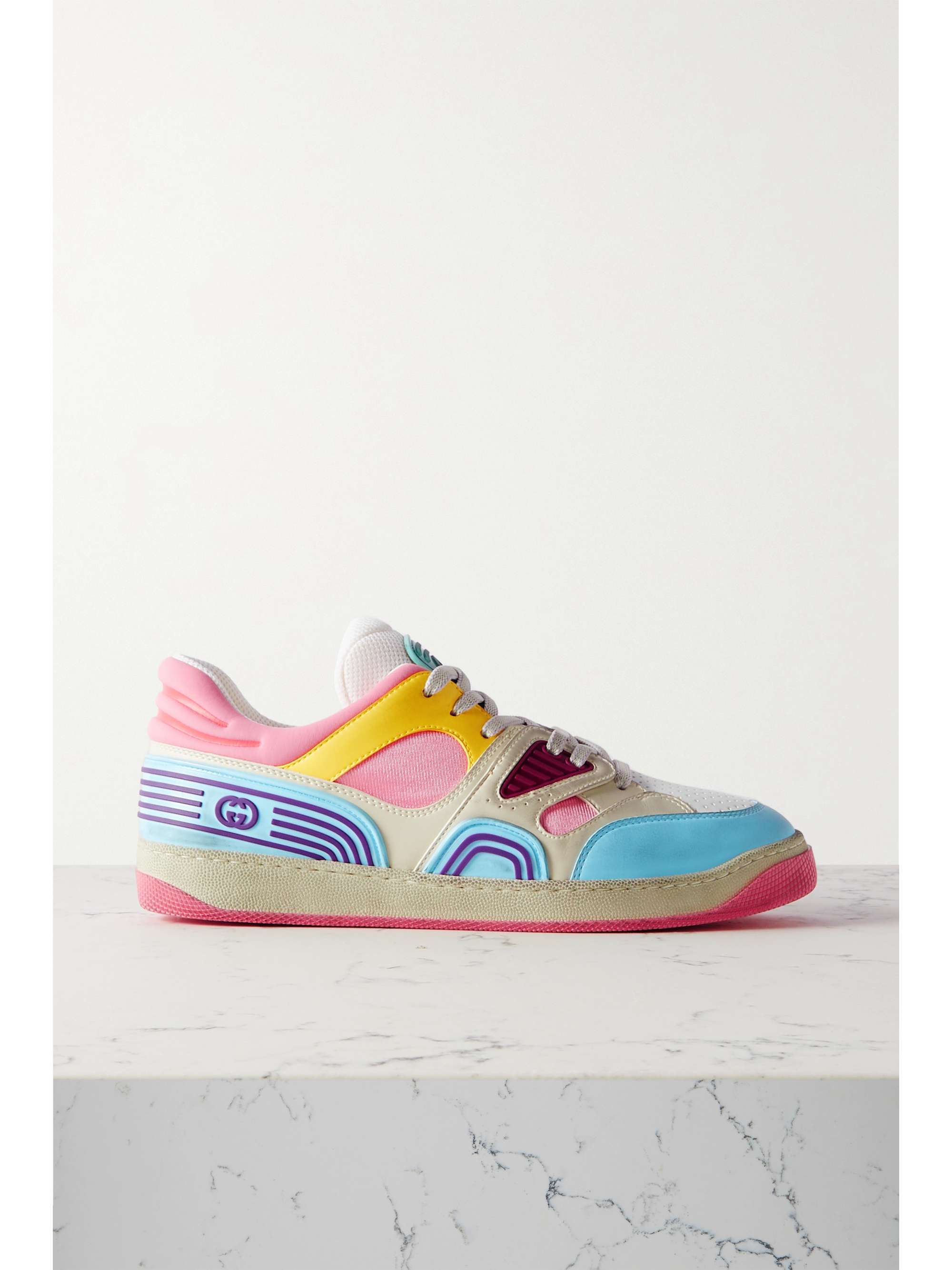 Maak los scheidsrechter belegd broodje GUCCI Basket rubber-trimmed mesh and vegan leather sneakers | NET-A-PORTER Maak los scheidsrechter belegd broodje GUCCI Basket rubber-trimmed mesh and vegan leather sneakers | NET-A-PORTER
