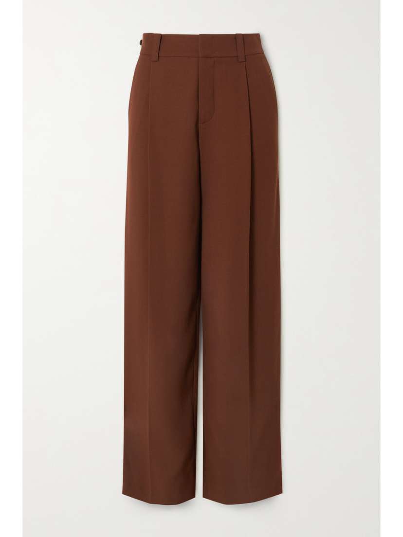 Vince Pleated Ecovero-blend Crepe Wide-leg Pants