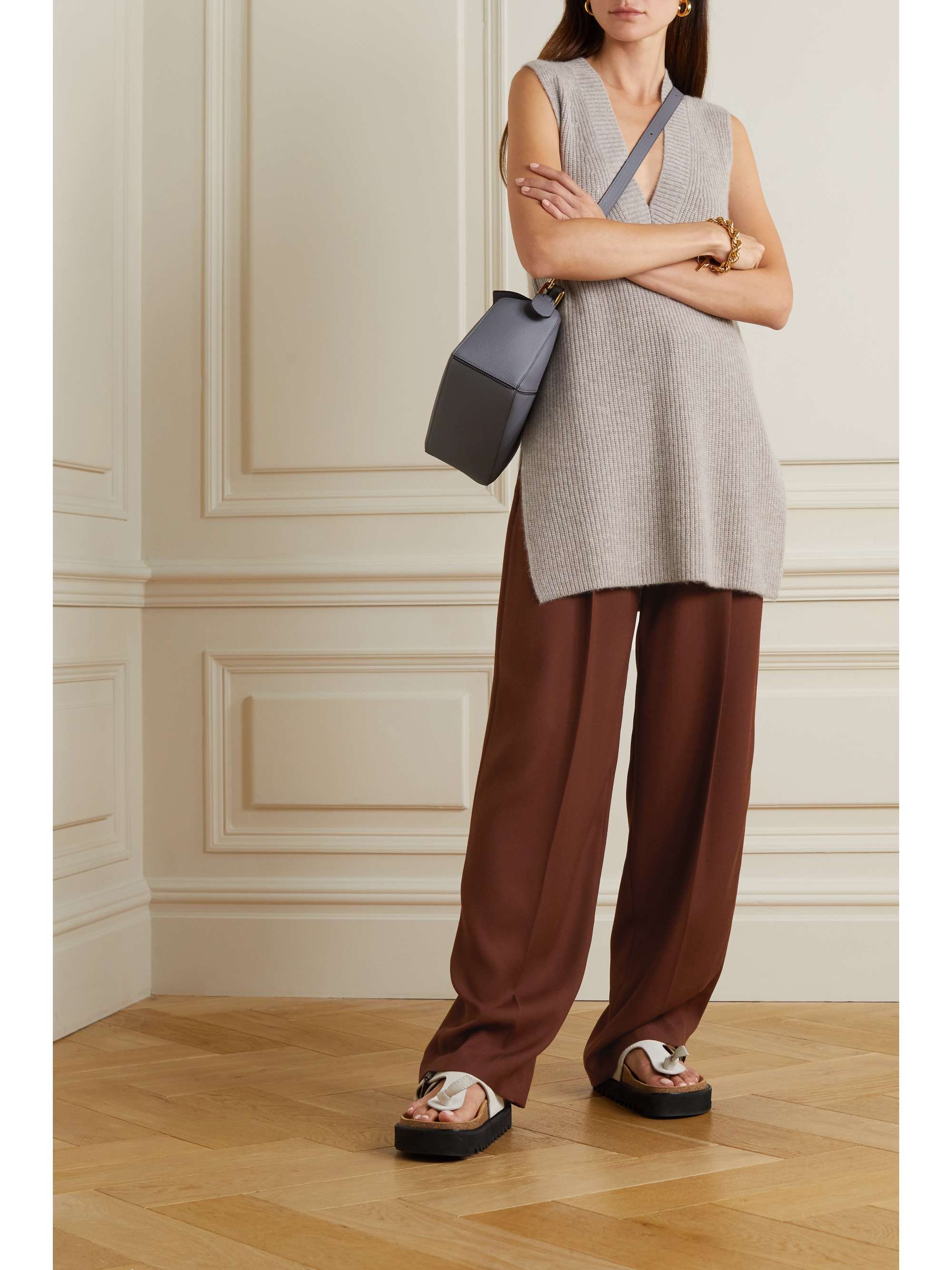 VINCE Pleated ECOVERO-blend crepe wide-leg pants