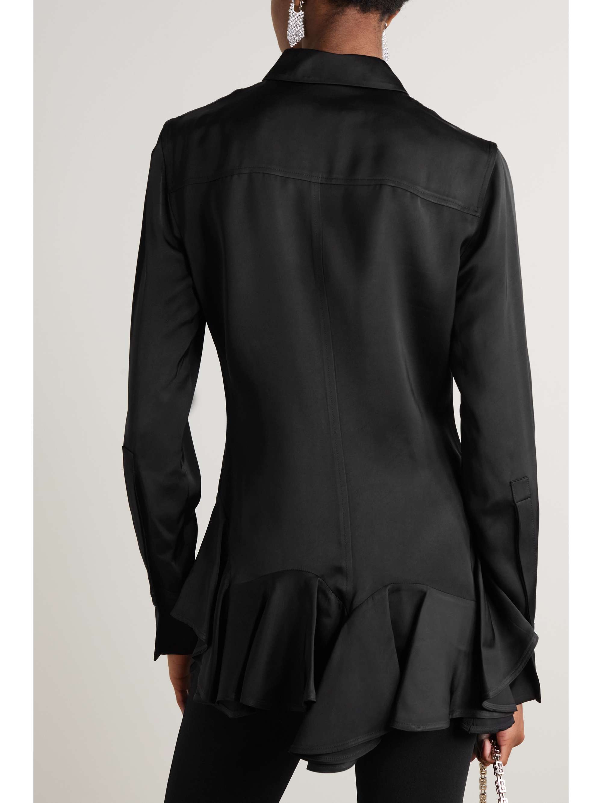 GIVENCHY Ruffled satin-crepe shirt