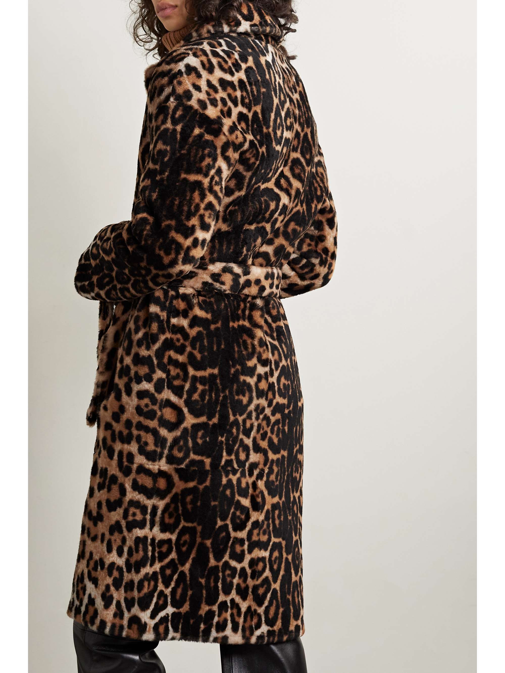 YVES SALOMON Reversible belted leopard-print shearling coat