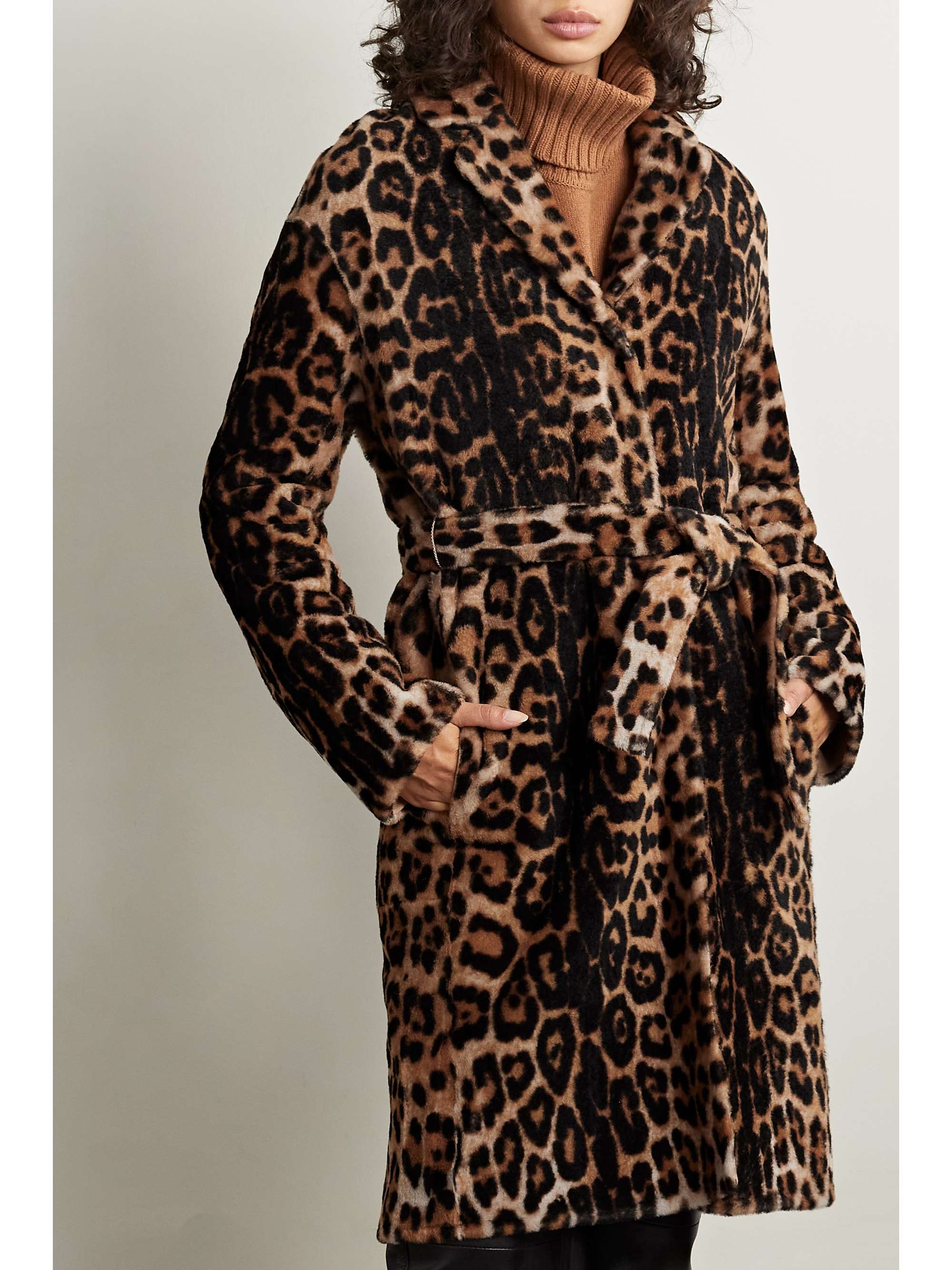 YVES SALOMON Reversible belted leopard-print shearling coat