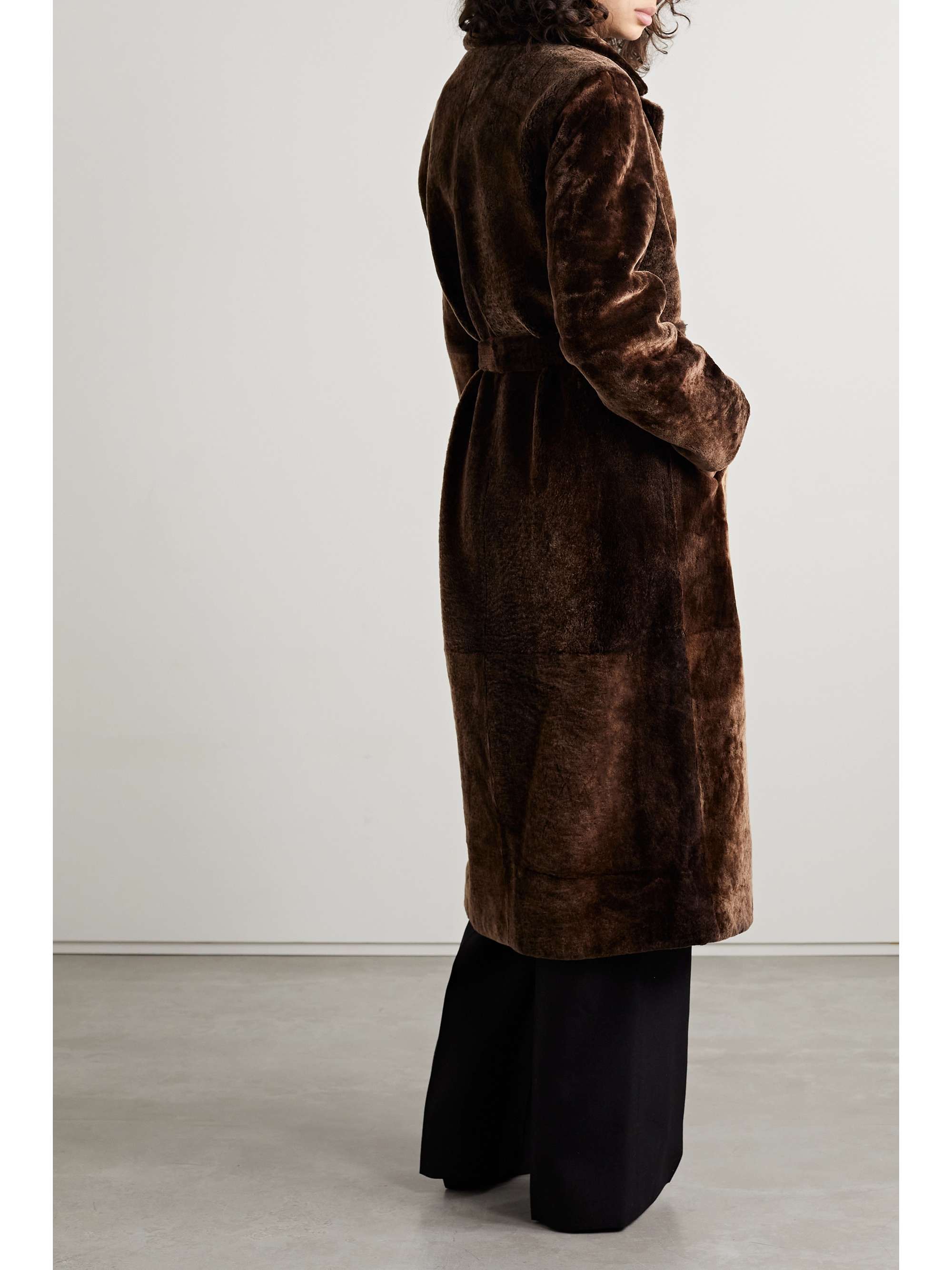 YVES SALOMON Belted shearling coat