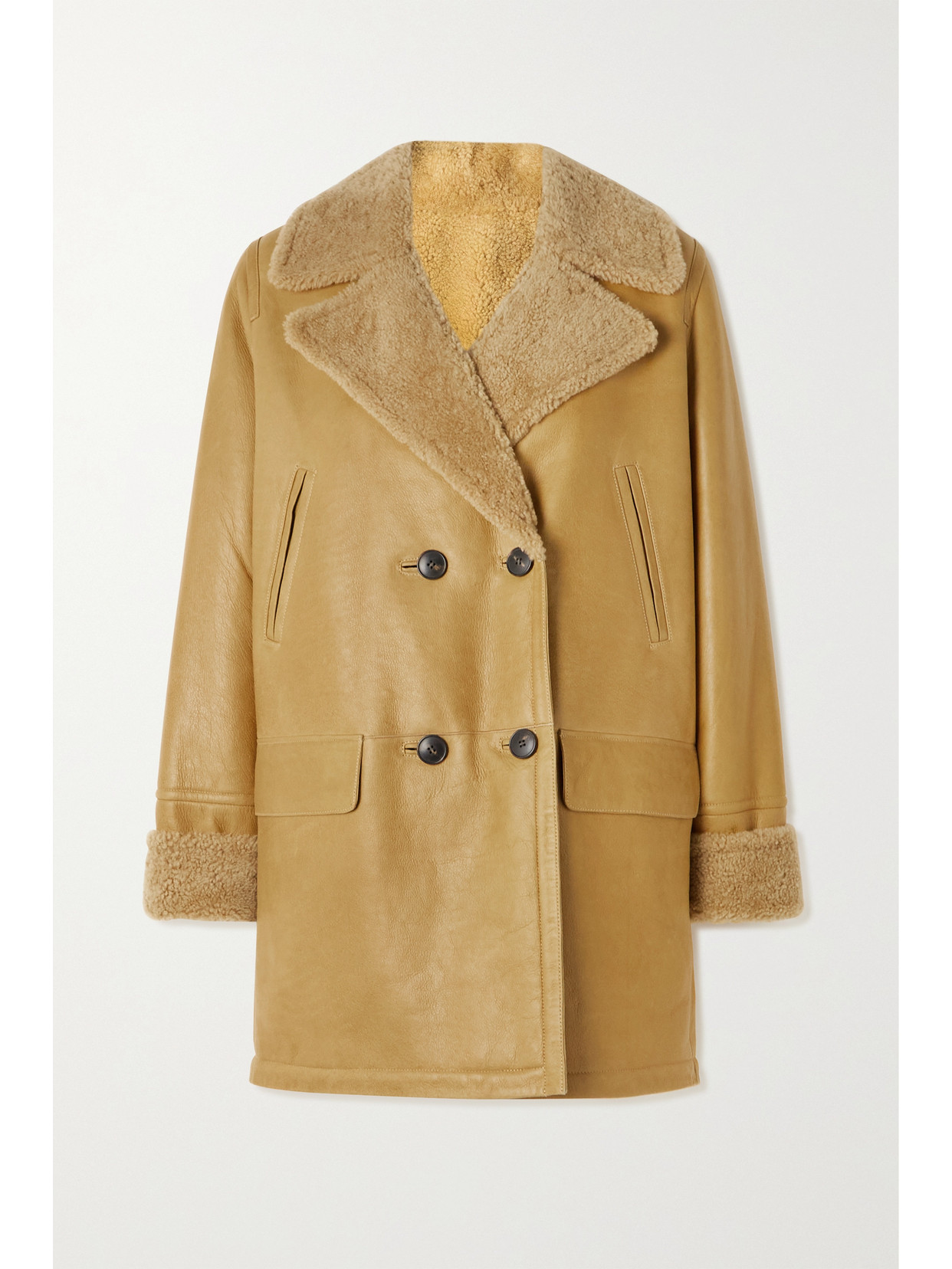 Yves Salomon Double-breasted Shearling Coat