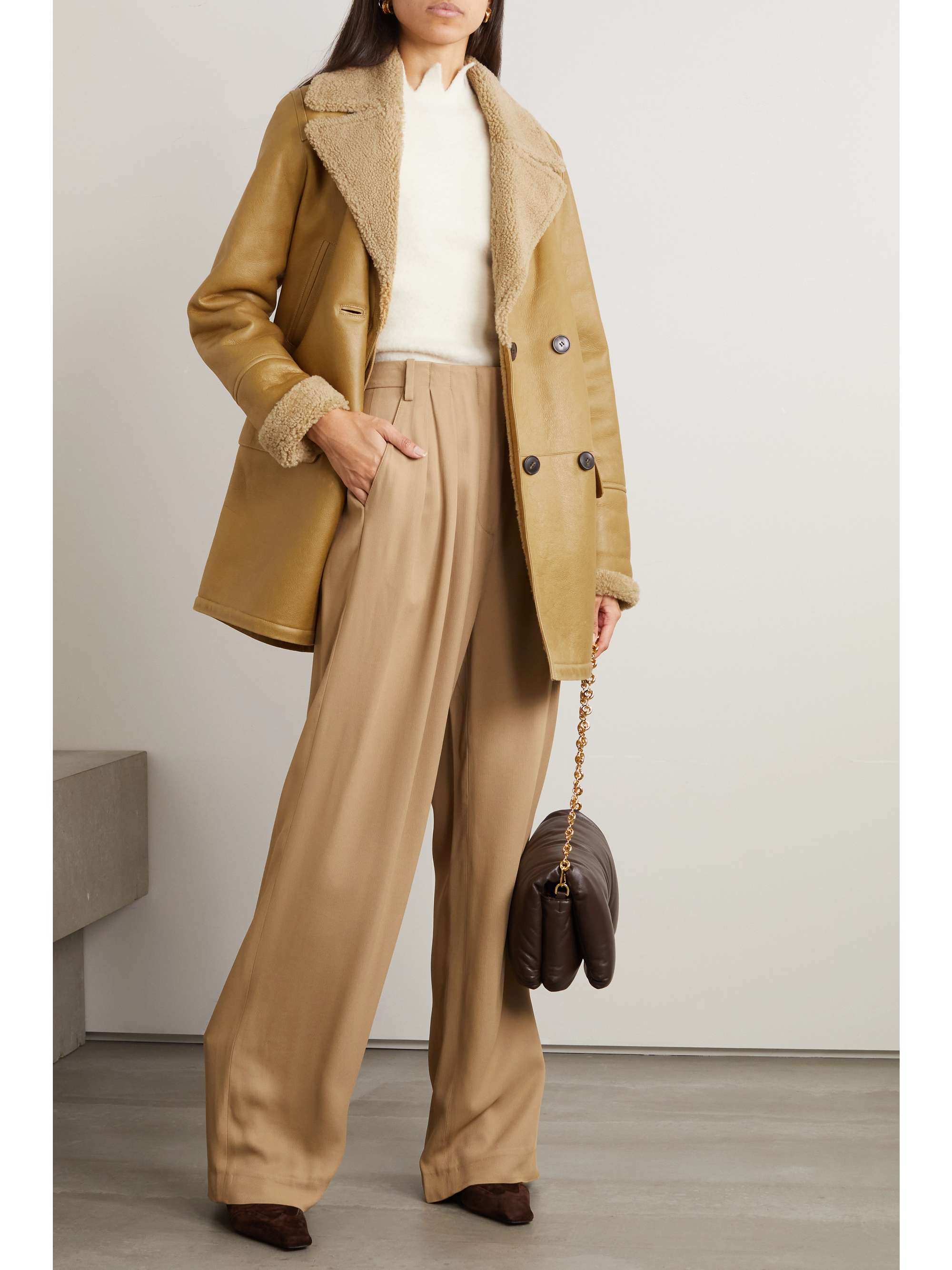 YVES SALOMON Double-breasted shearling coat