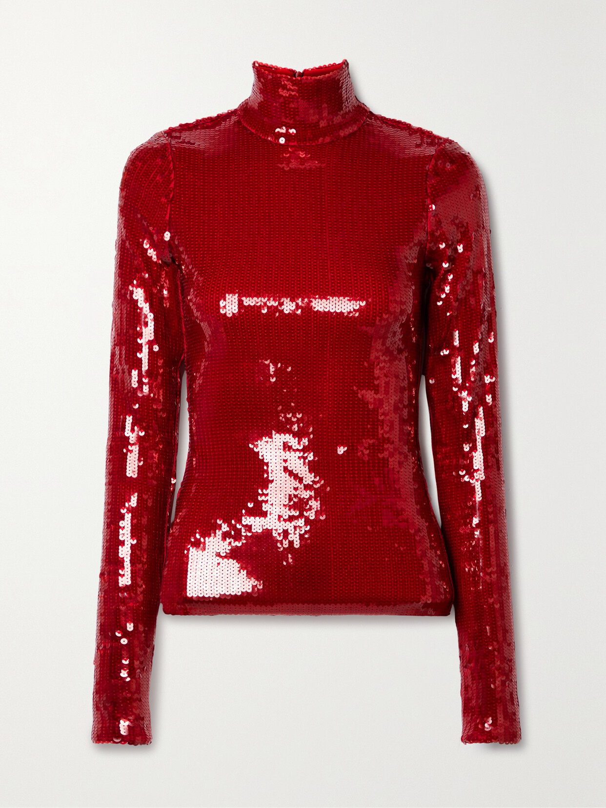 LAQUAN SMITH Sequined Stretch-jersey Turtleneck Top