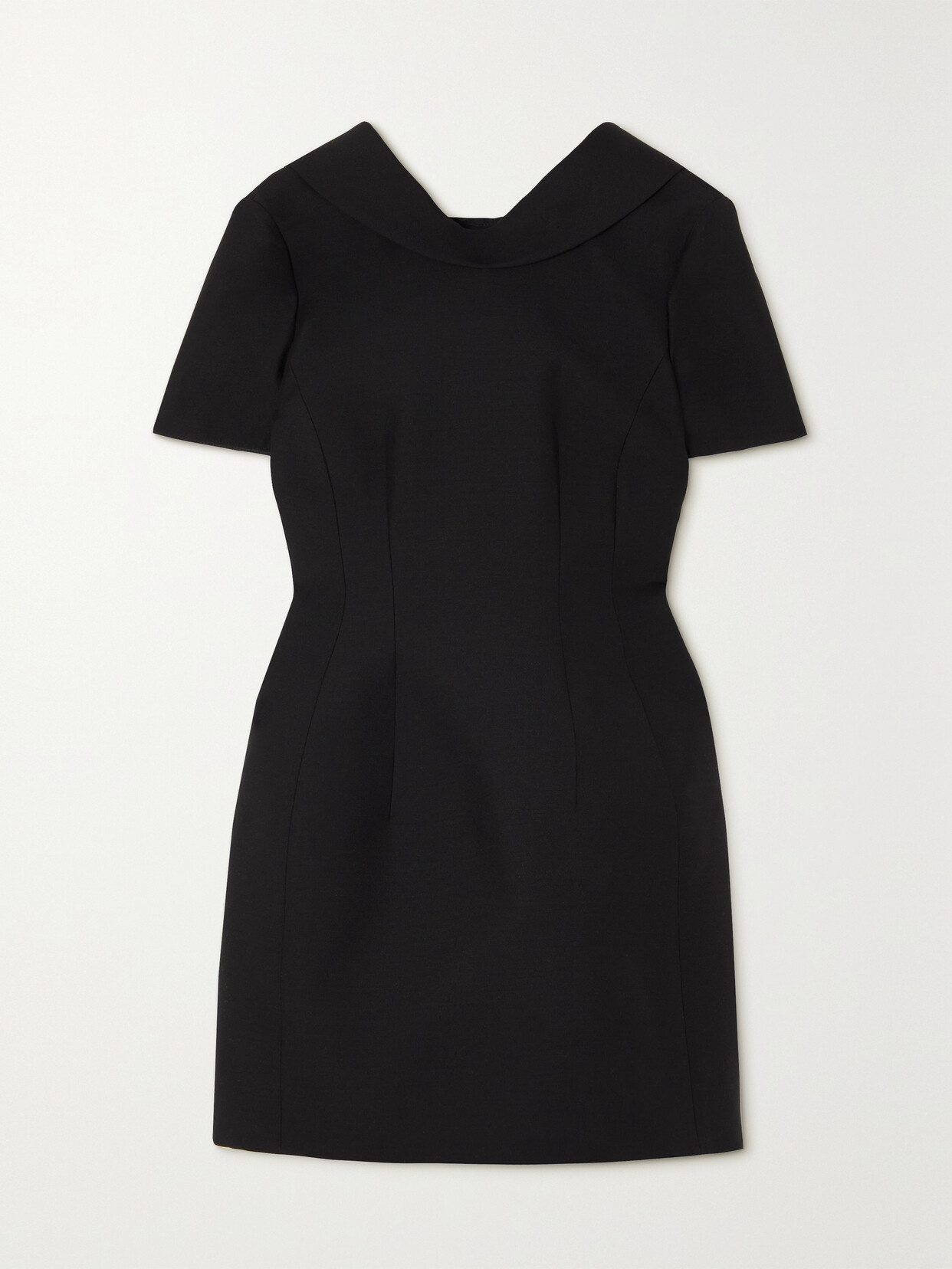 Valentino Garavani - Bow-detailed Wool And Silk-blend Crepe Mini Dress - Black