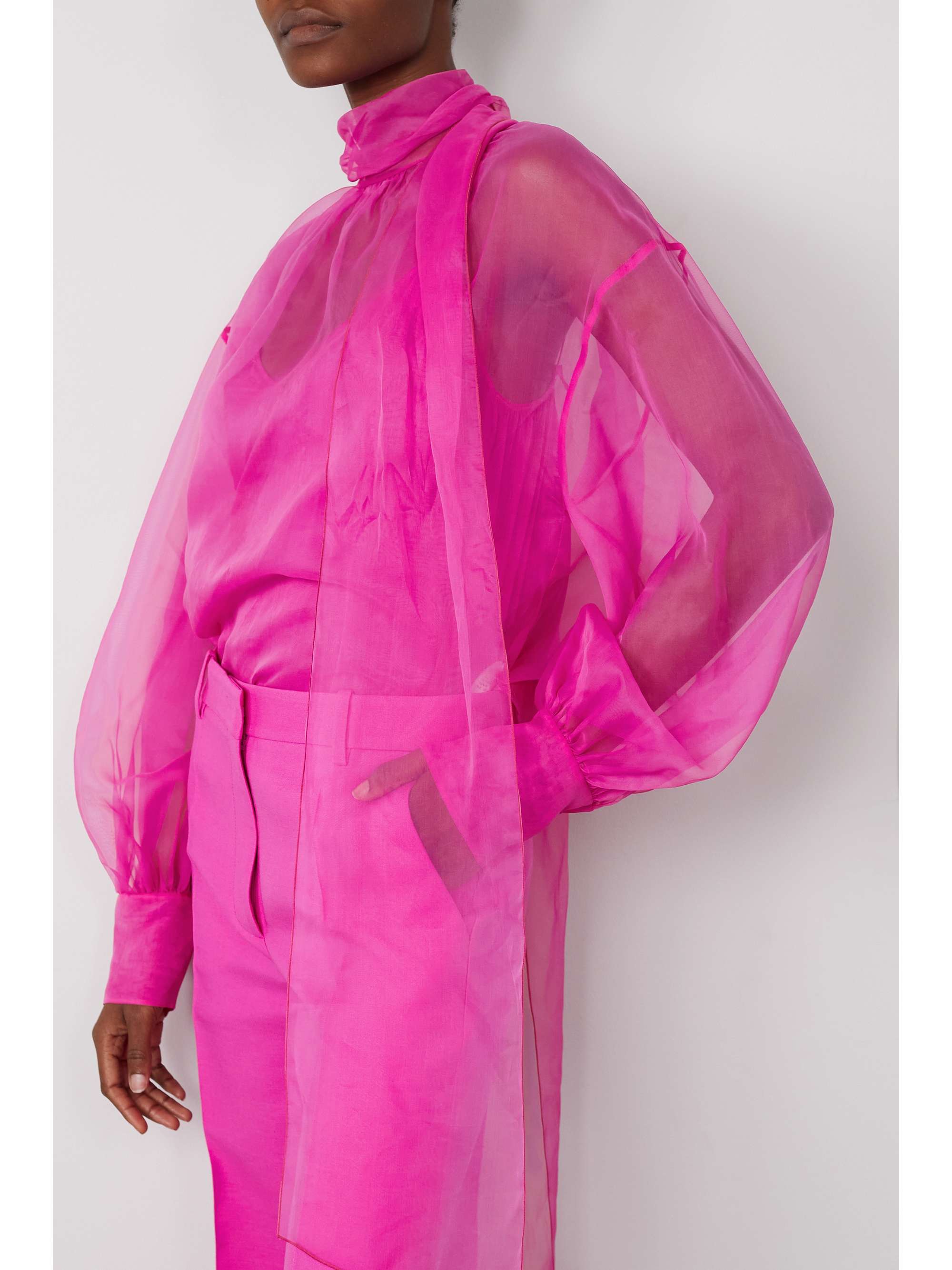 VALENTINO GARAVANI Bow-detailed silk-organza blouse