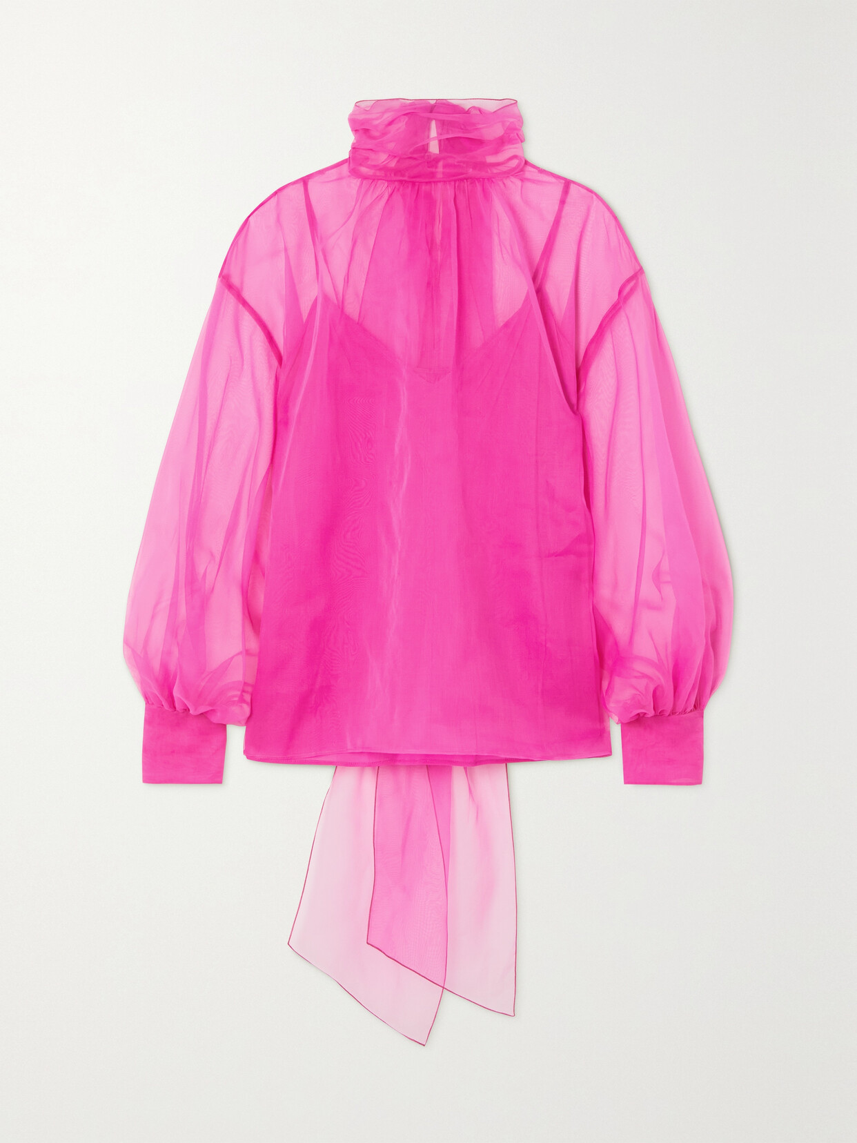 Valentino Garavani - Bow-detailed Silk-organza Blouse - Pink