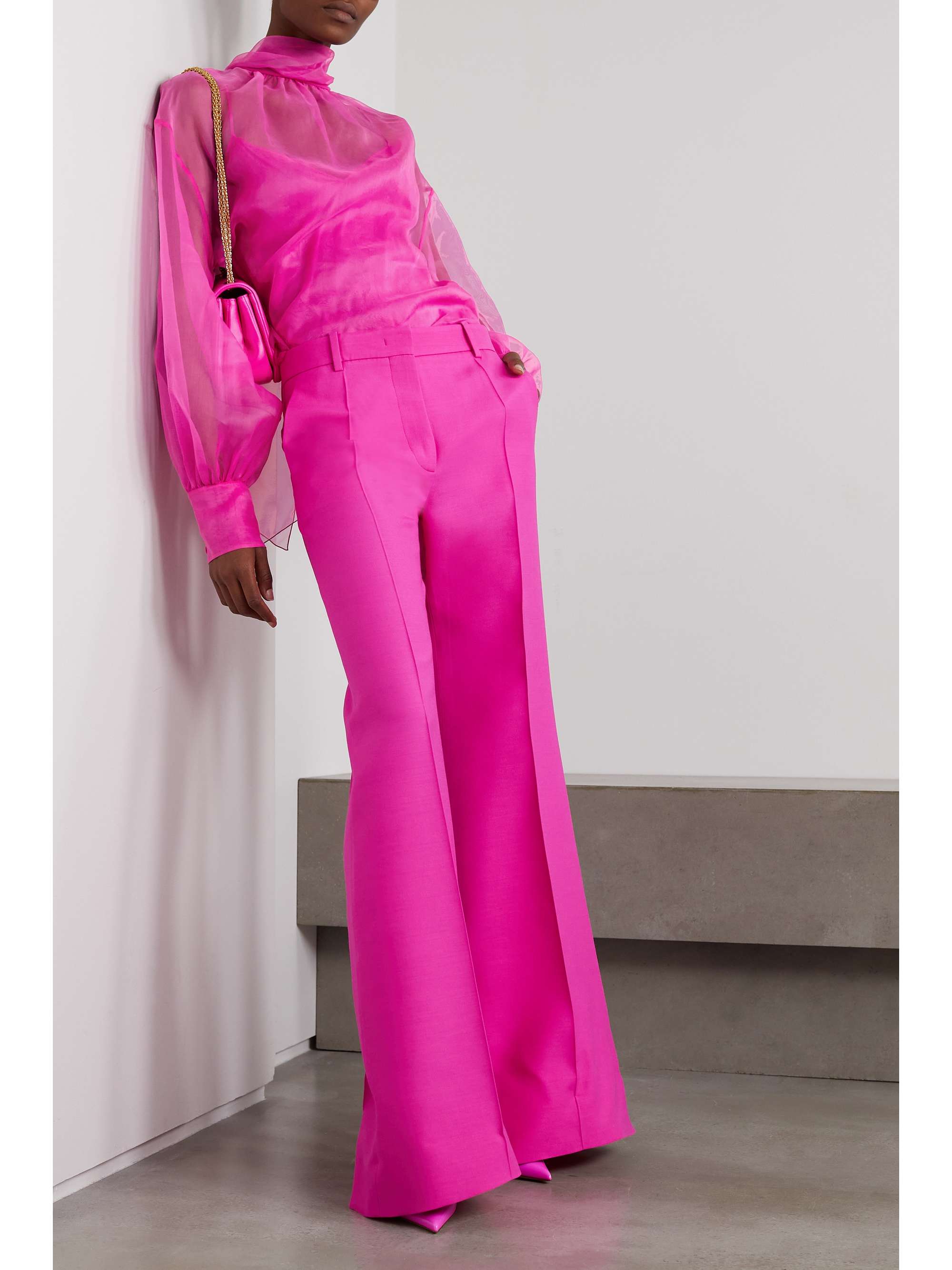 VALENTINO GARAVANI Bow-detailed silk-organza blouse