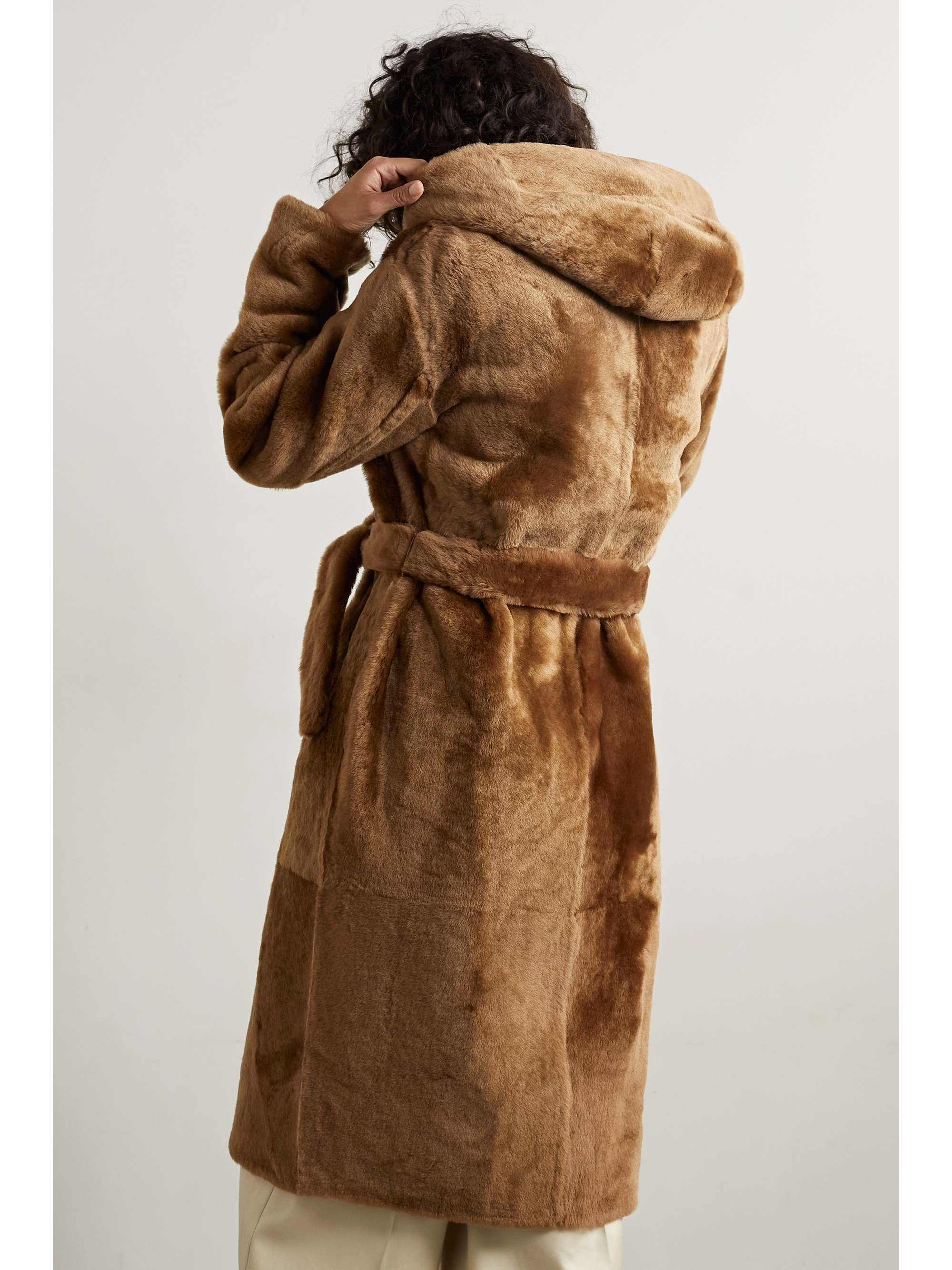 YVES SALOMON Reversible hooded shearling coat