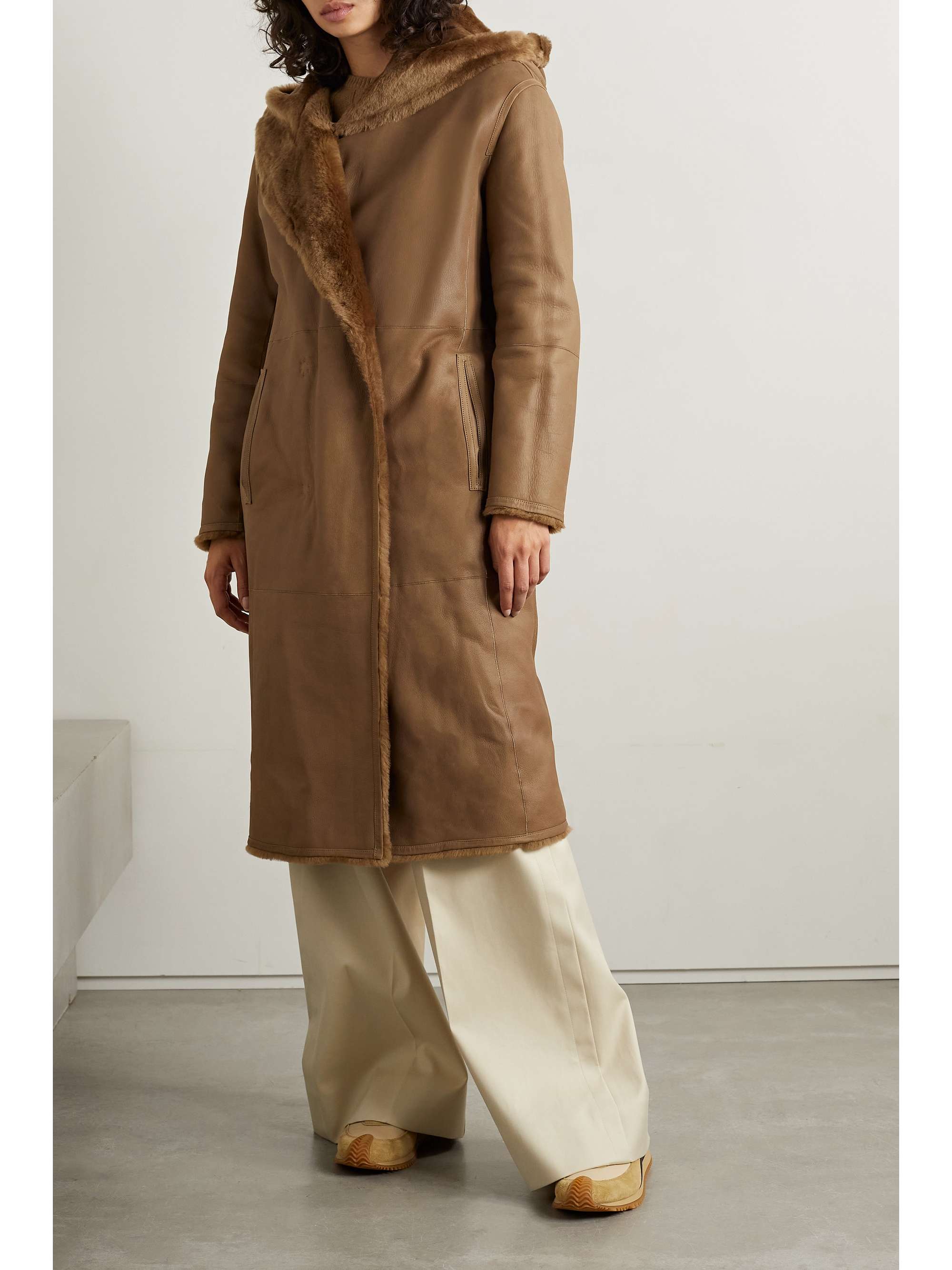 YVES SALOMON Reversible hooded shearling coat