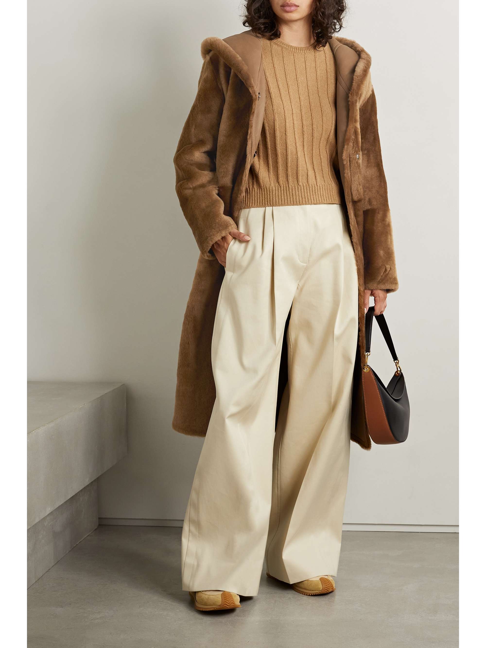 YVES SALOMON Reversible hooded shearling coat