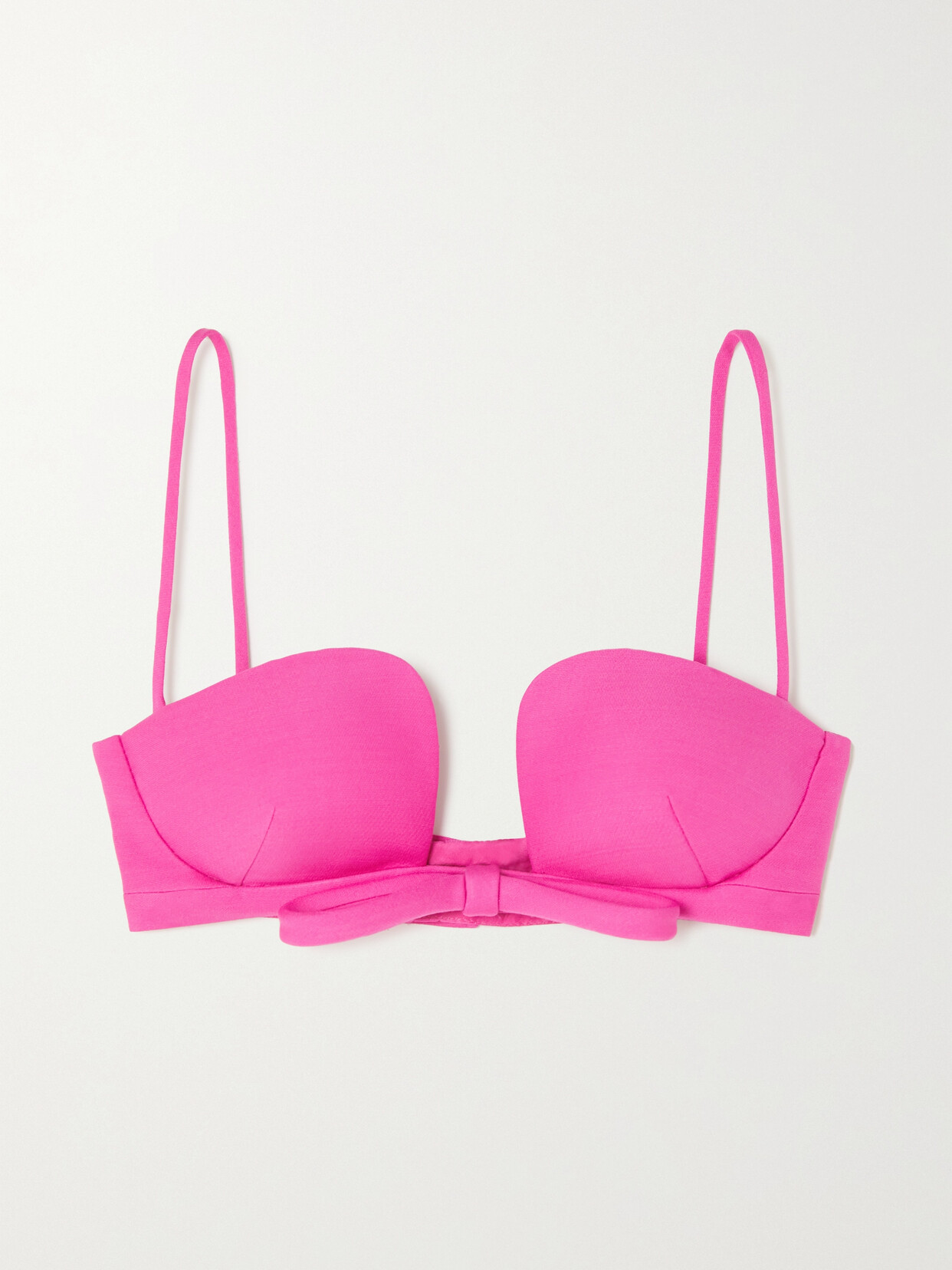 Valentino Garavani Bow-detailed Wool And Silk-blend Crepe Bralette - Pink