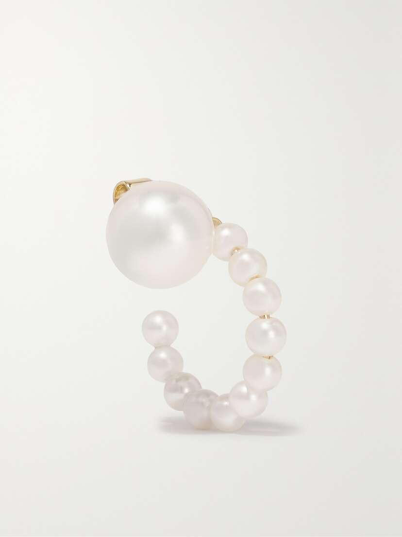 Sophie Bille Brahe Lien De Perles 14-karat Gold Pearl Single Earring