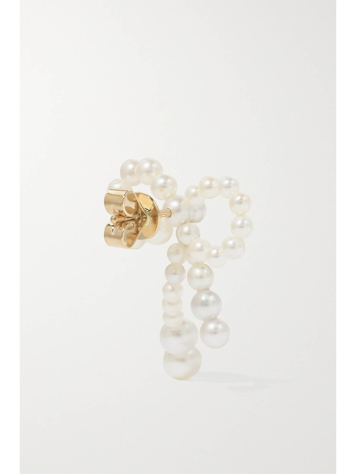 Shop Sophie Bille Brahe Rosette De Perles 14-karat Gold Pearl Earrings In White