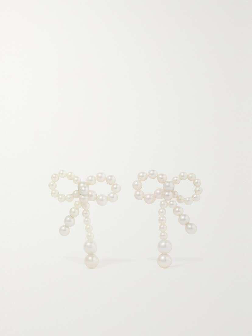 Sophie Bille Brahe Rosette De Perles 14-karat Gold Pearl Earrings