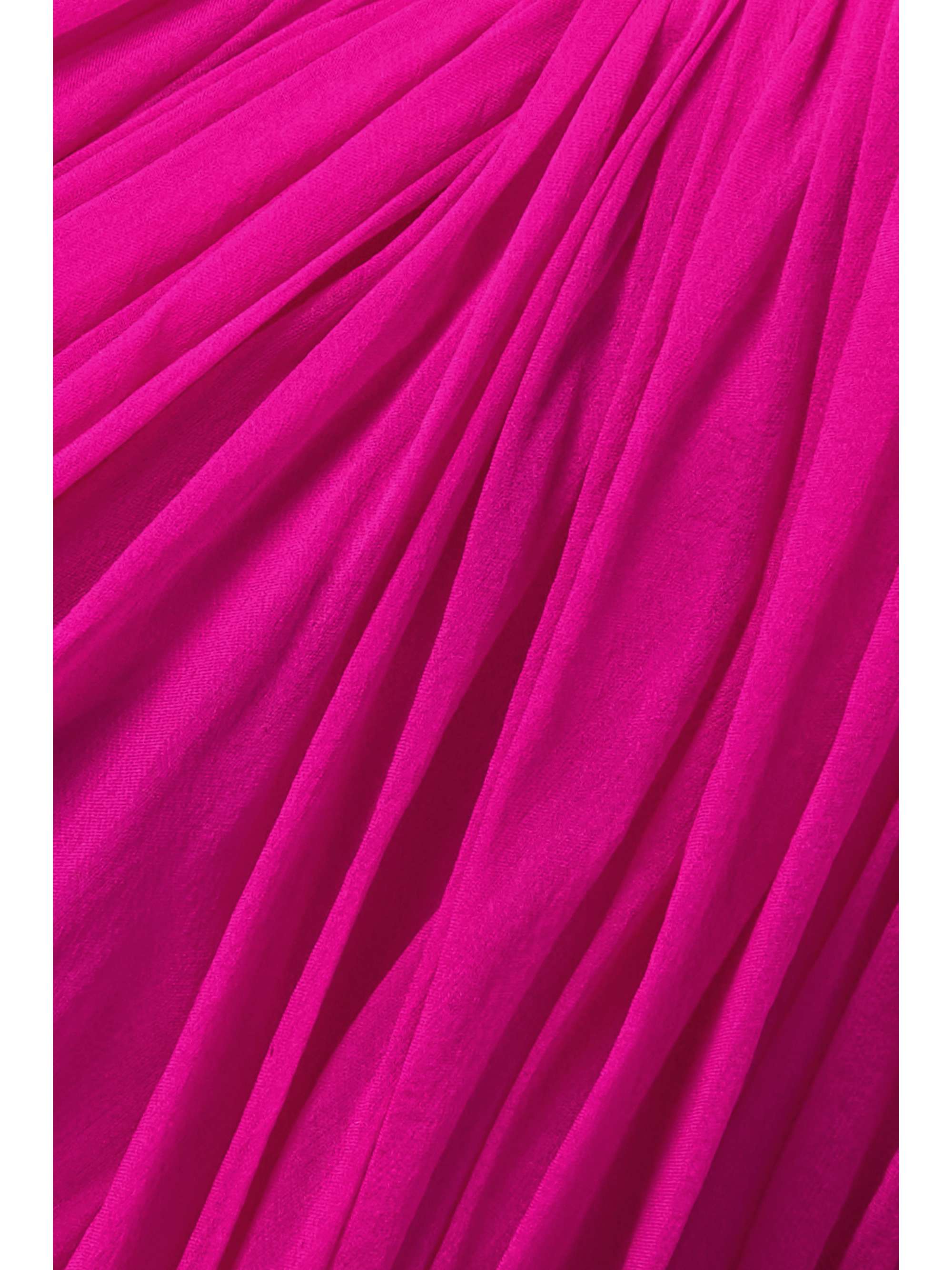 VALENTINO GARAVANI Off-the-shoulder pleated silk-chiffon gown