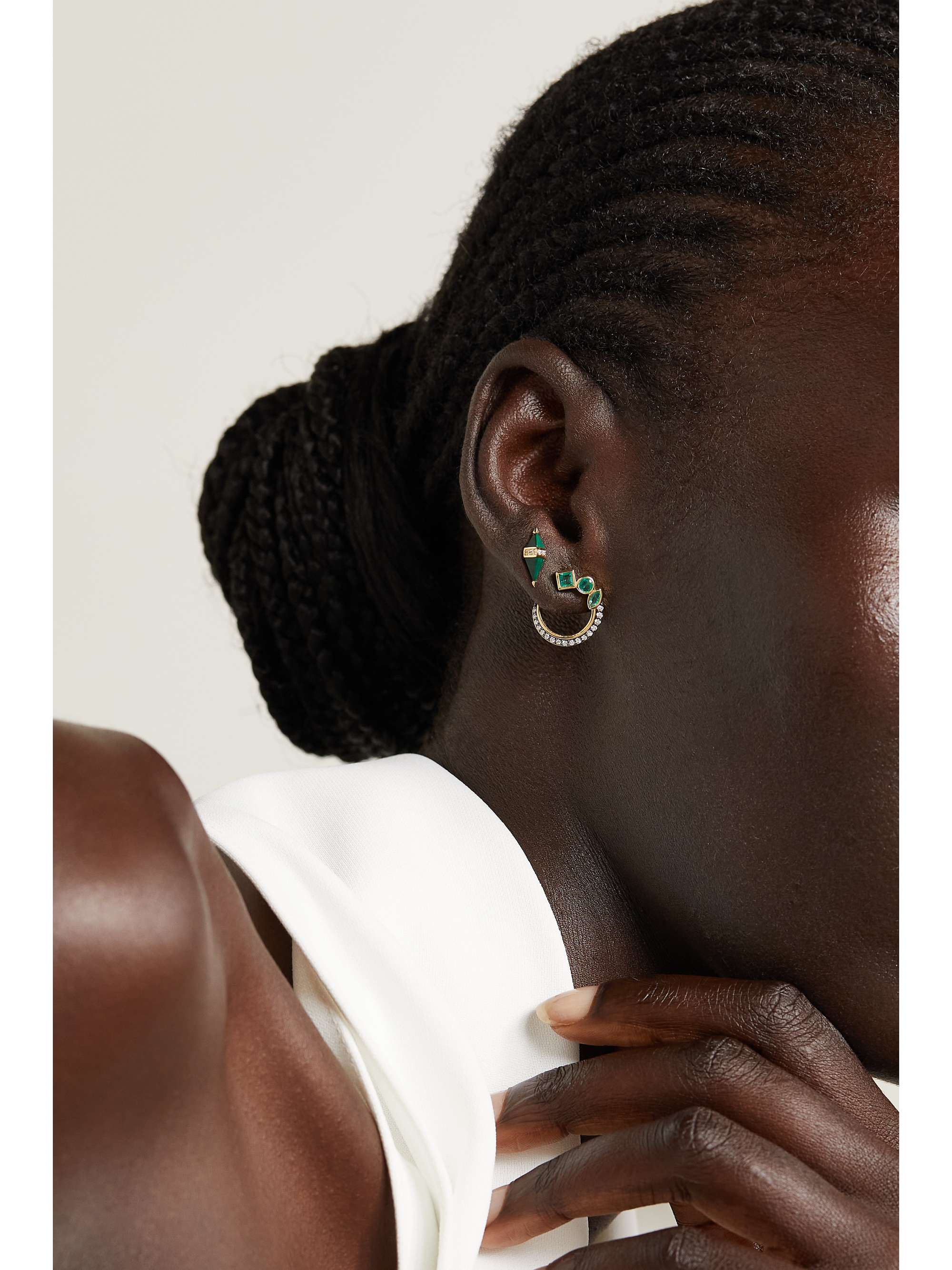 SORELLINA Pietra 18-karat gold, lapis lazuli and diamond earrings