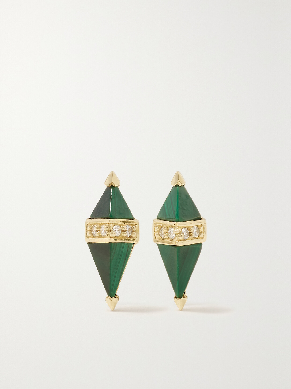 Sorellina Pietra 18-karat Gold, Malachite And Diamond Earrings