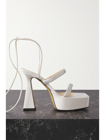 MACH & MACH Devon crystal-embellished satin platform sandals