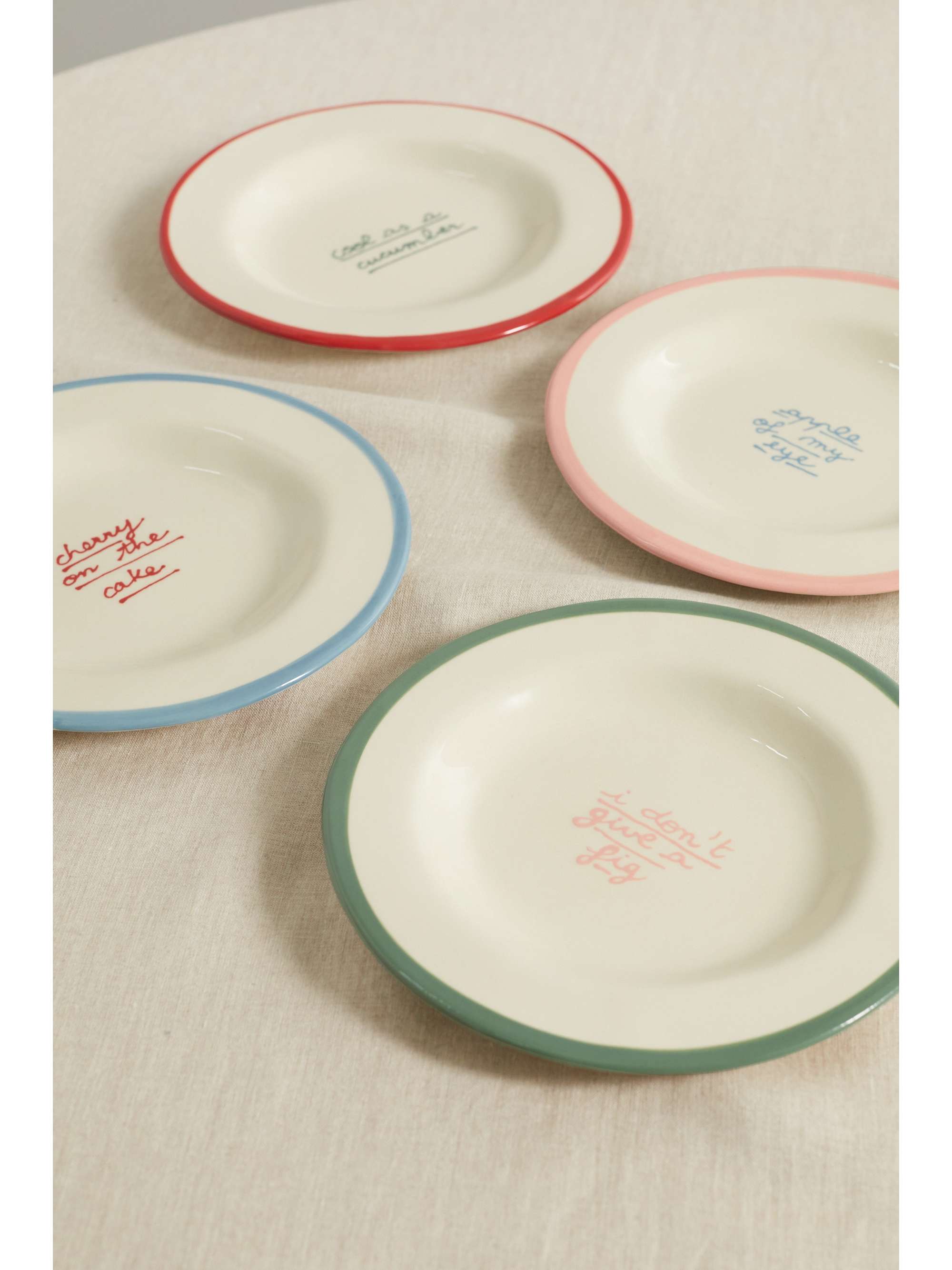 LAETITIA ROUGET Set de quatre petites assiettes en céramique Mushroom