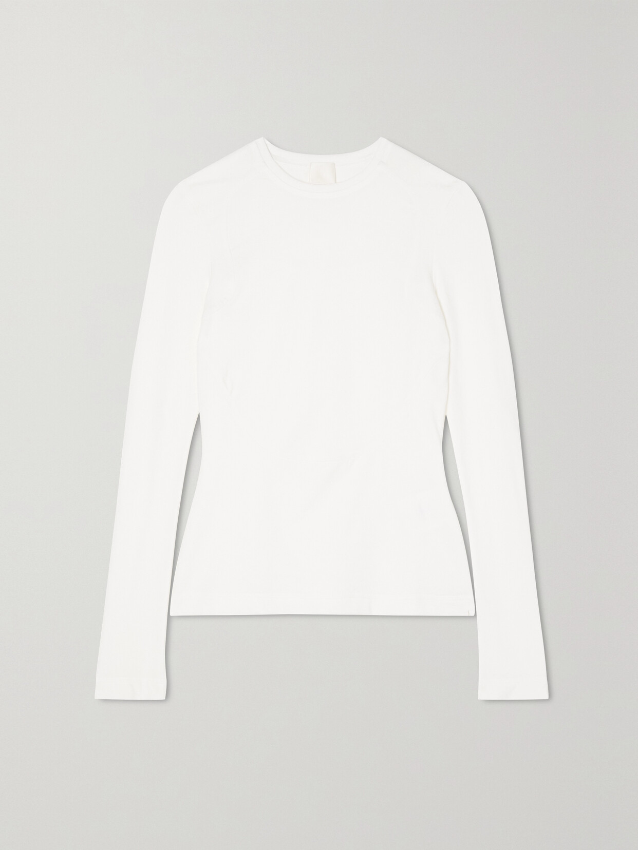 Shop Givenchy Cutout Stretch-jersey Top In White