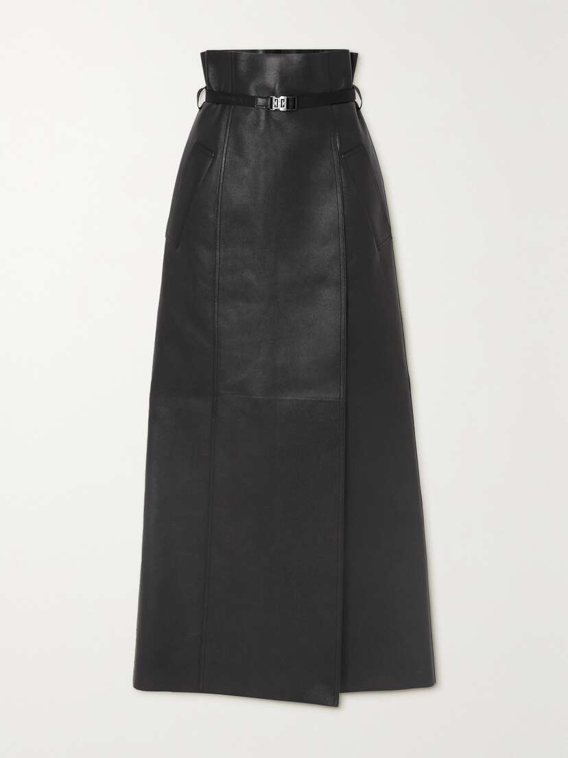 Givenchy Belted Leather Maxi Skirt