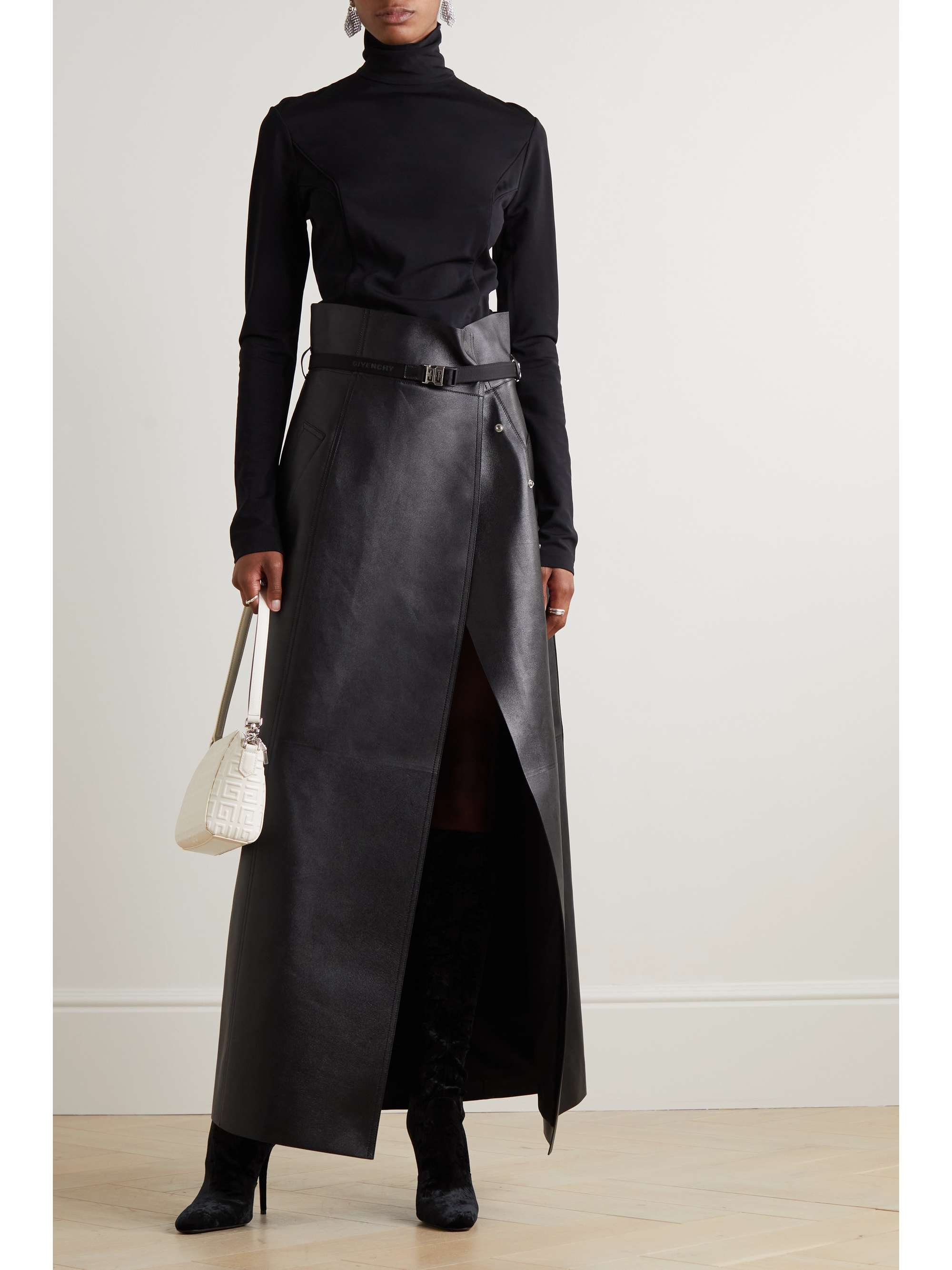 Givenchy Pleated Leather Skirt | vlr.eng.br