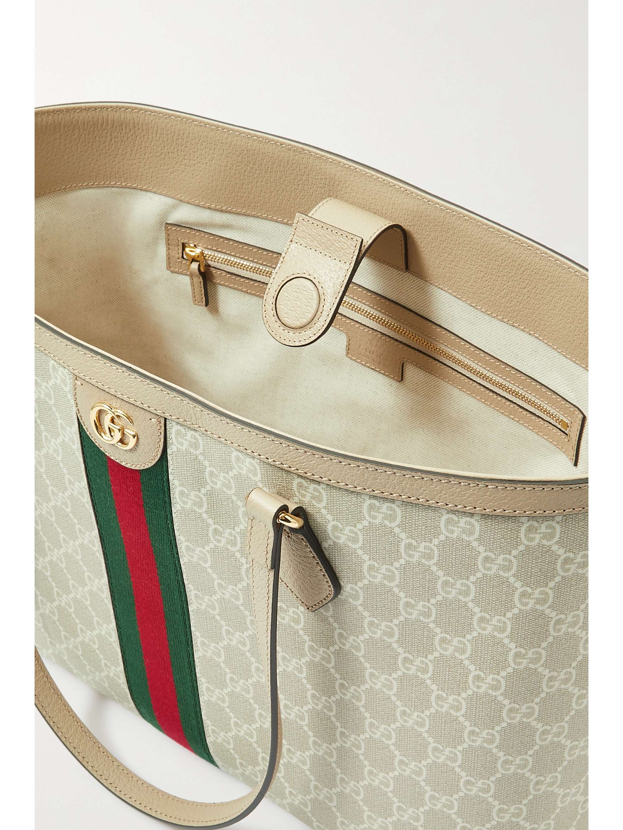 GUCCI Ophidia webbing-trimmed printed coated-canvas and
