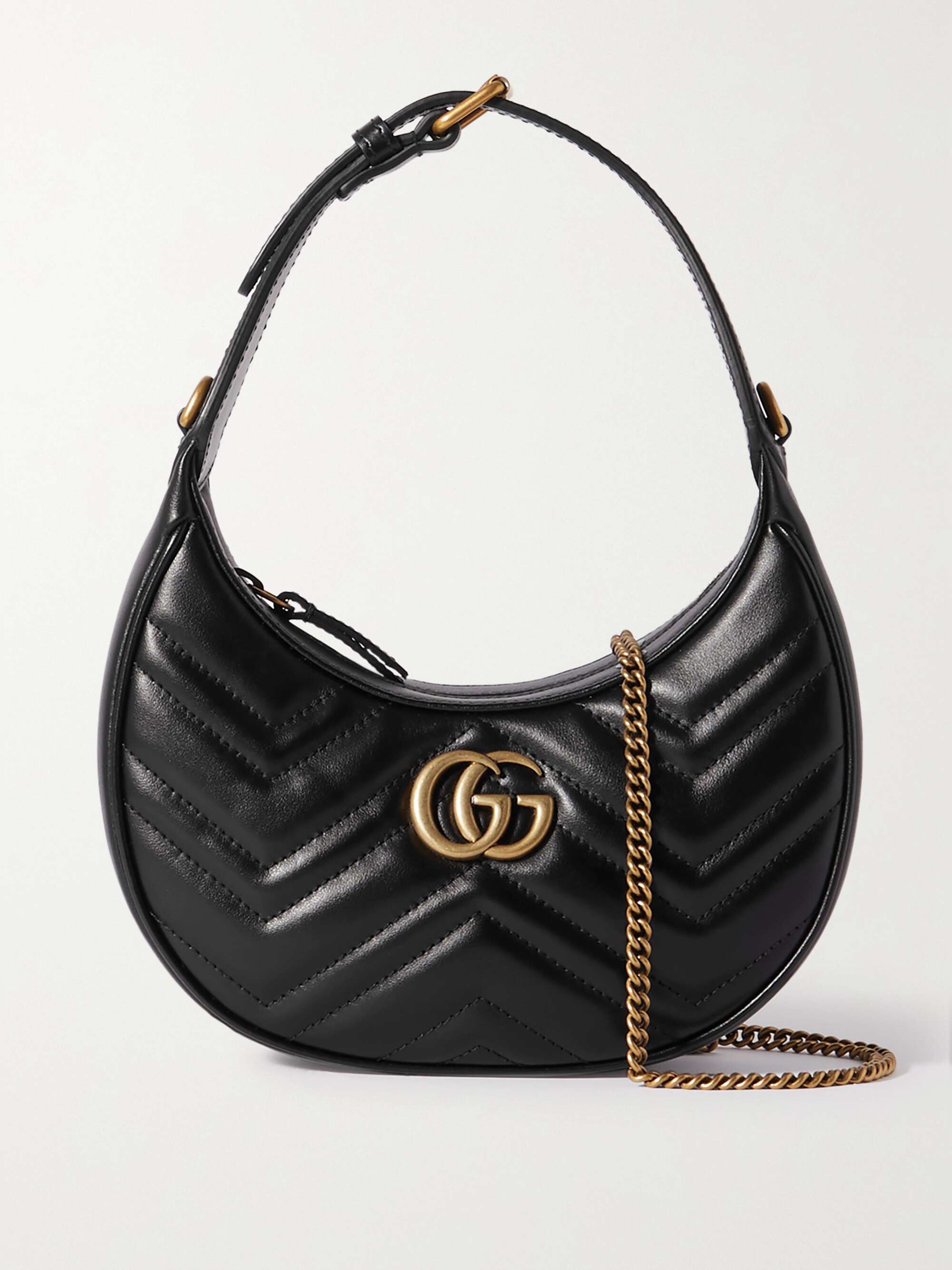 GUCCI: Marmont mini Pochette in quilted leather - Black