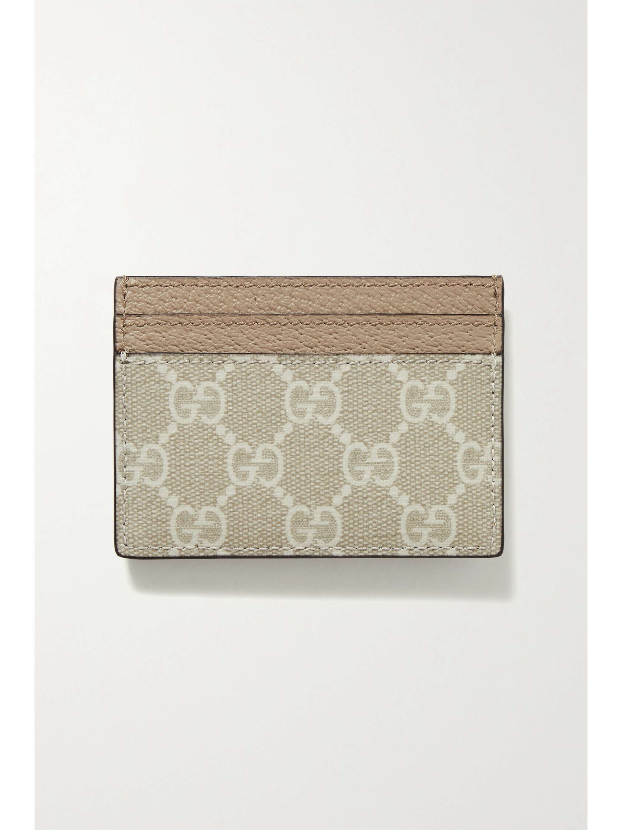 GUCCI Ophidia textured leather-trimmed printed coated-canvas cardholder