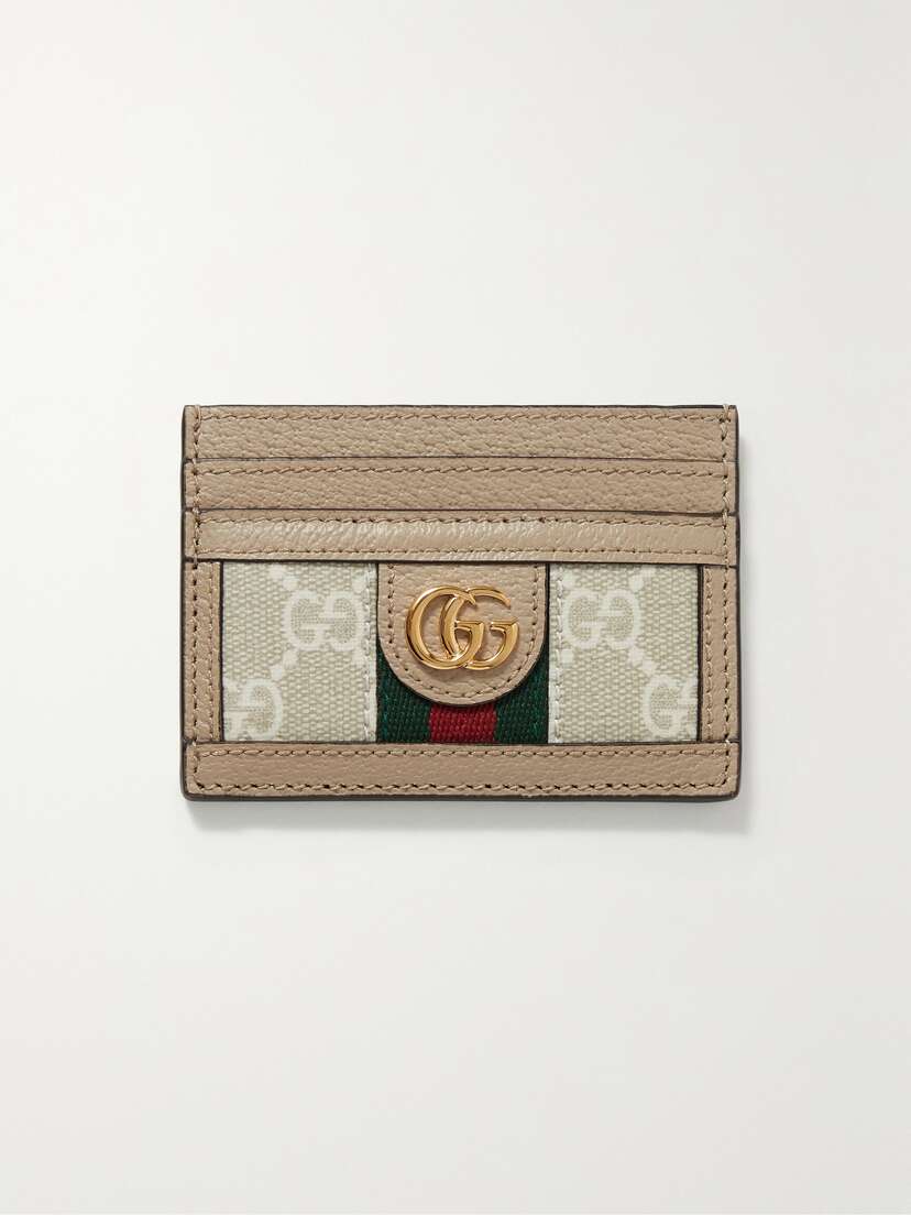 Gucci Ophidia Textured Leather-trimmed Printed Coated-canvas Cardholder