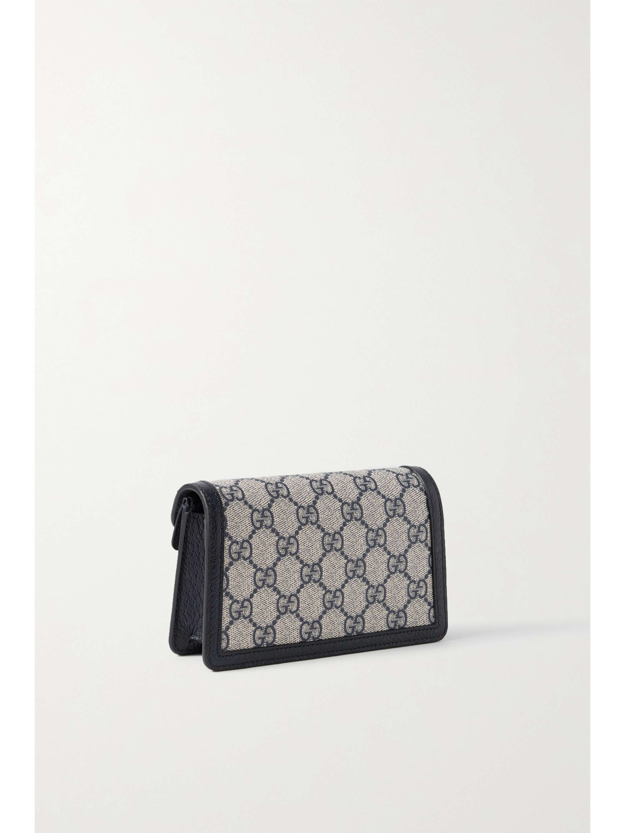 GUCCI Dionysus super mini leather-trimmed coated-canvas shoulder bag