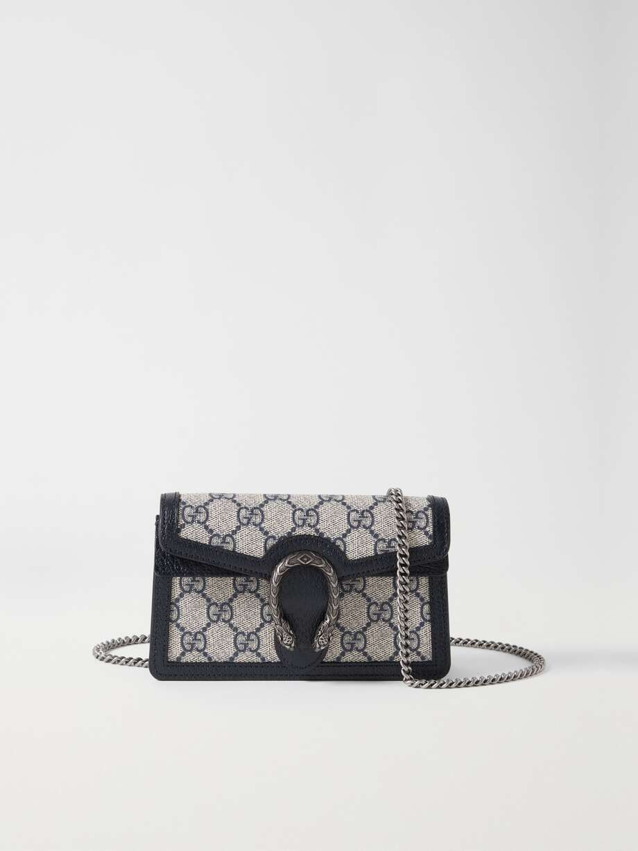 net-a-porter.com | Dionysus super mini leather-trimmed printed coated-canvas shoulder bag