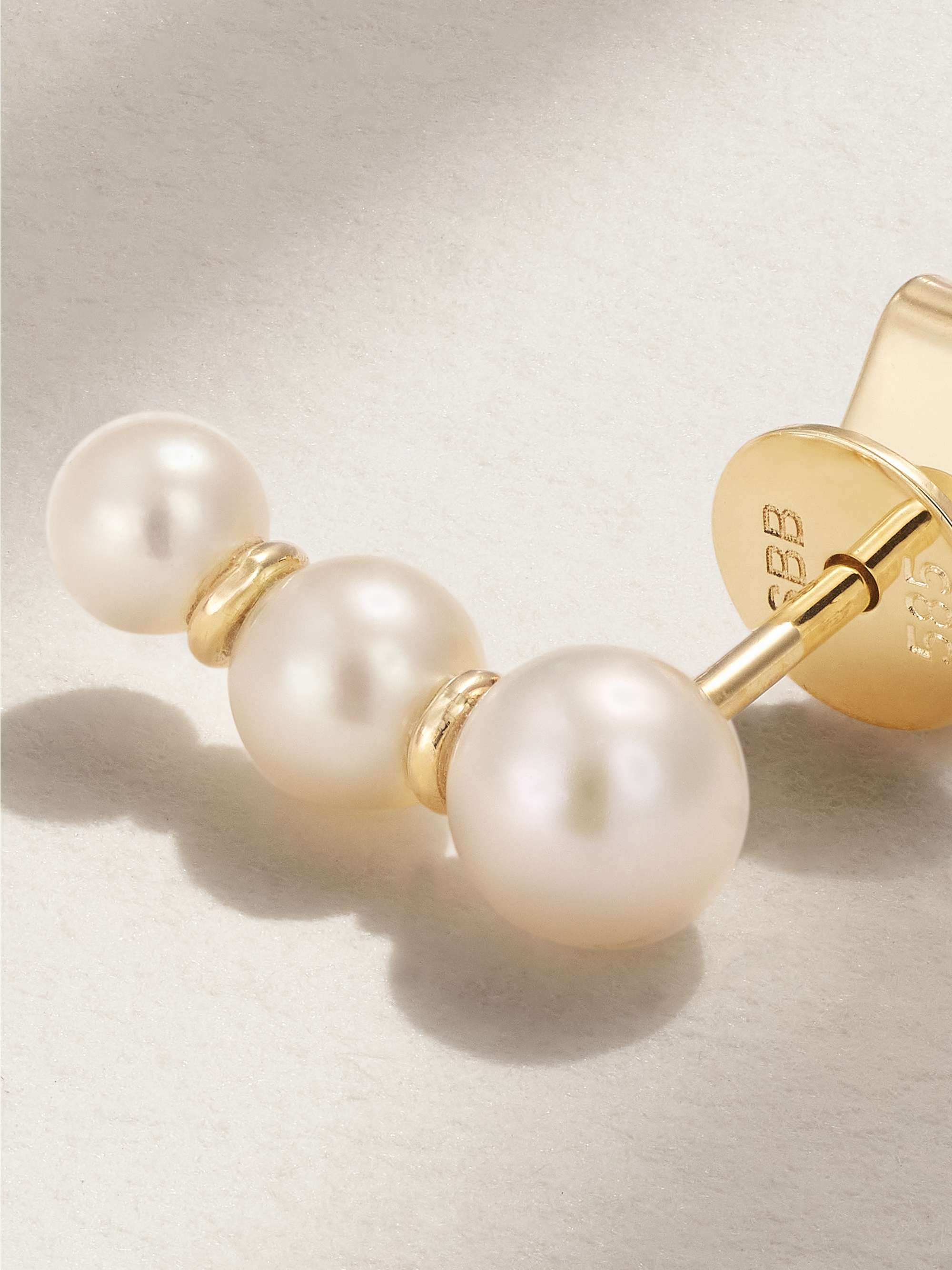SOPHIE BILLE BRAHE Trois Perle 14-karat gold pearl single earring
