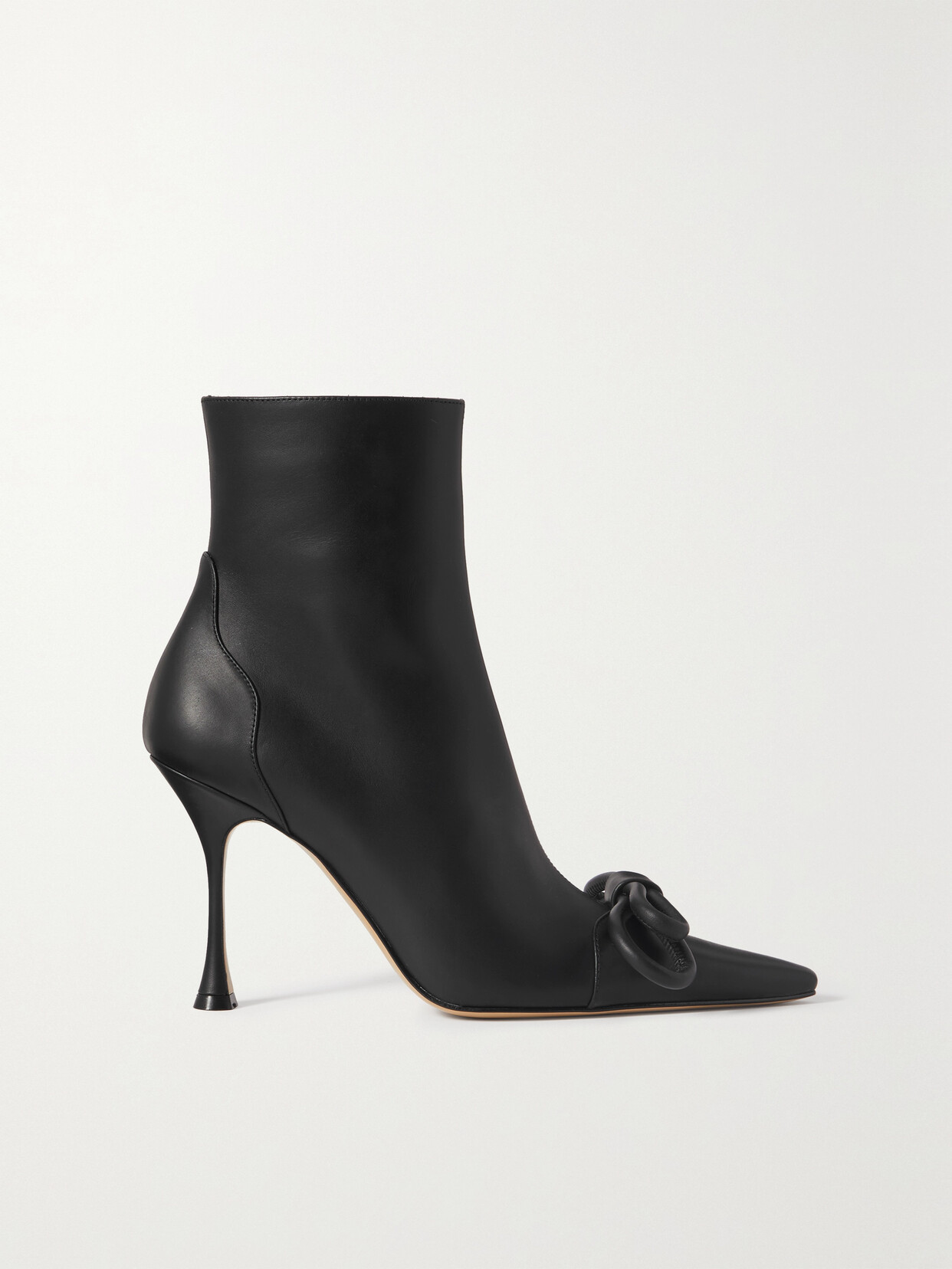 MACH & MACH Double Bow Leather Ankle Boots