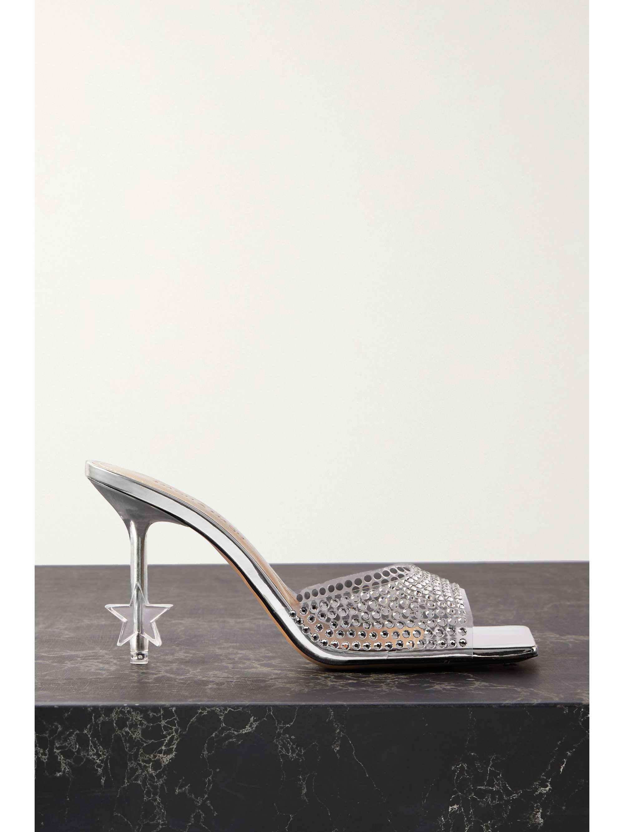 MACH & MACH Crystal-embellished PVC mules | NET-A-PORTER