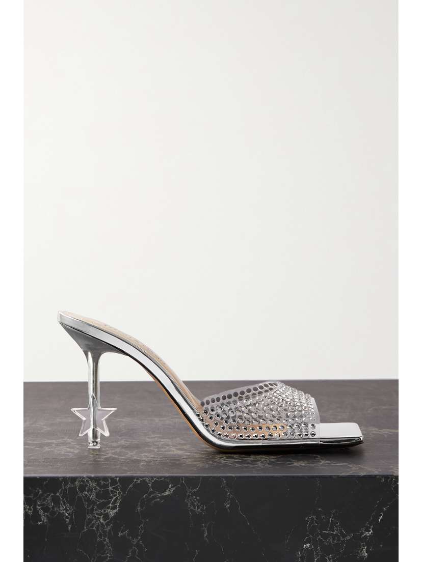 Mach & Mach Crystal-embellished Pvc Mules