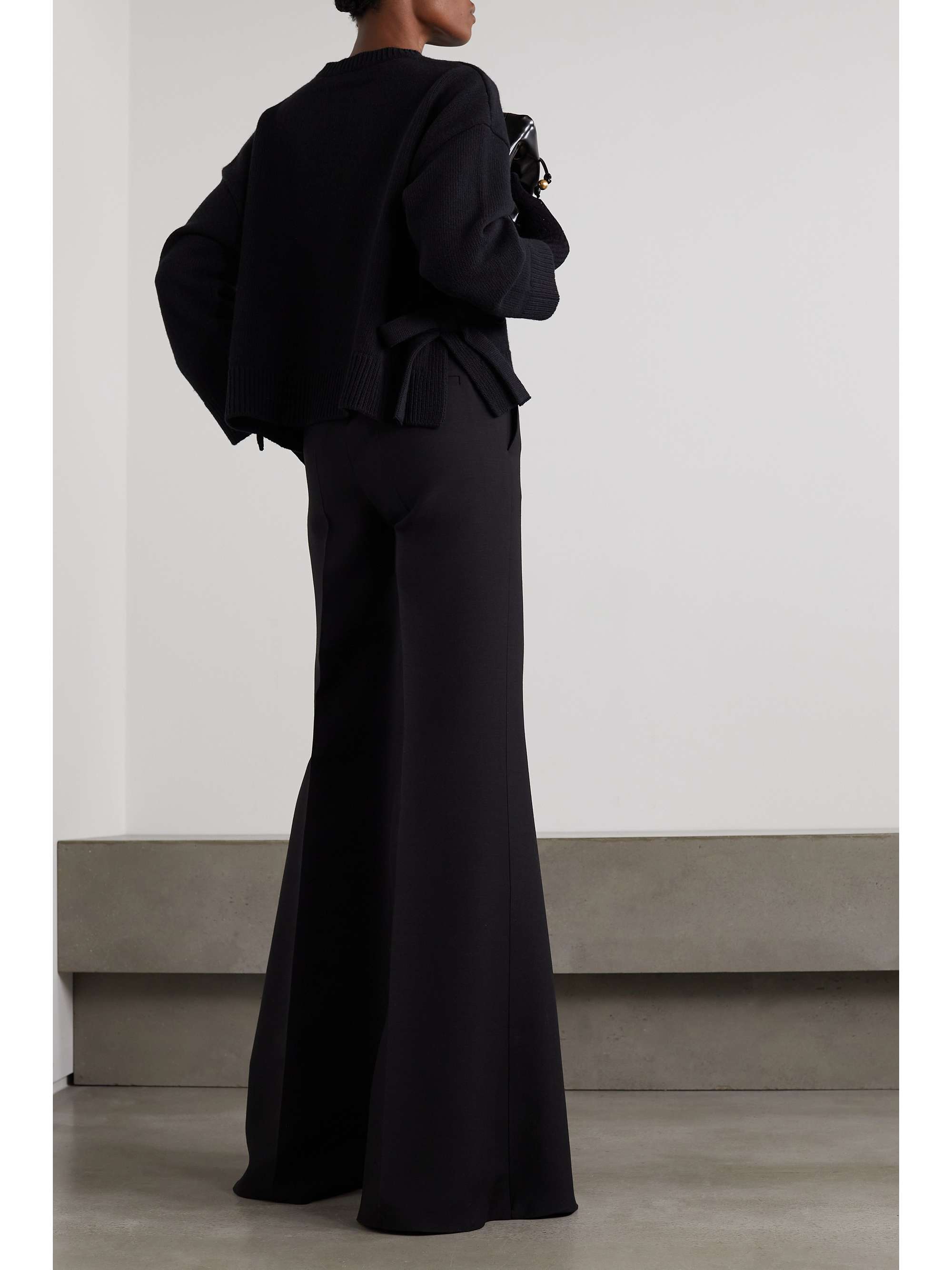 VALENTINO GARAVANI Wool and silk-blend crepe wide-leg pants